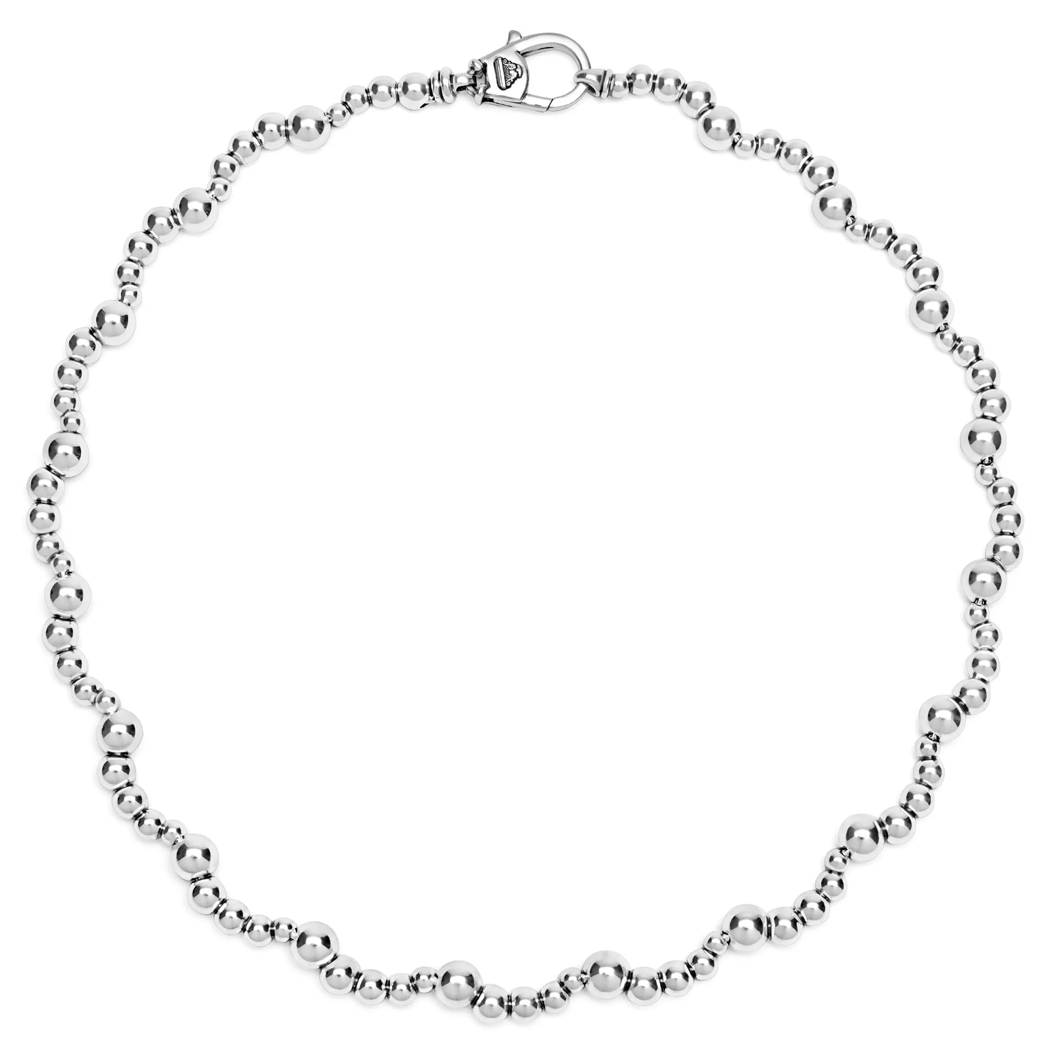 Caviar Bubbly Silver Beaded Scalloped Necklace - Image 3