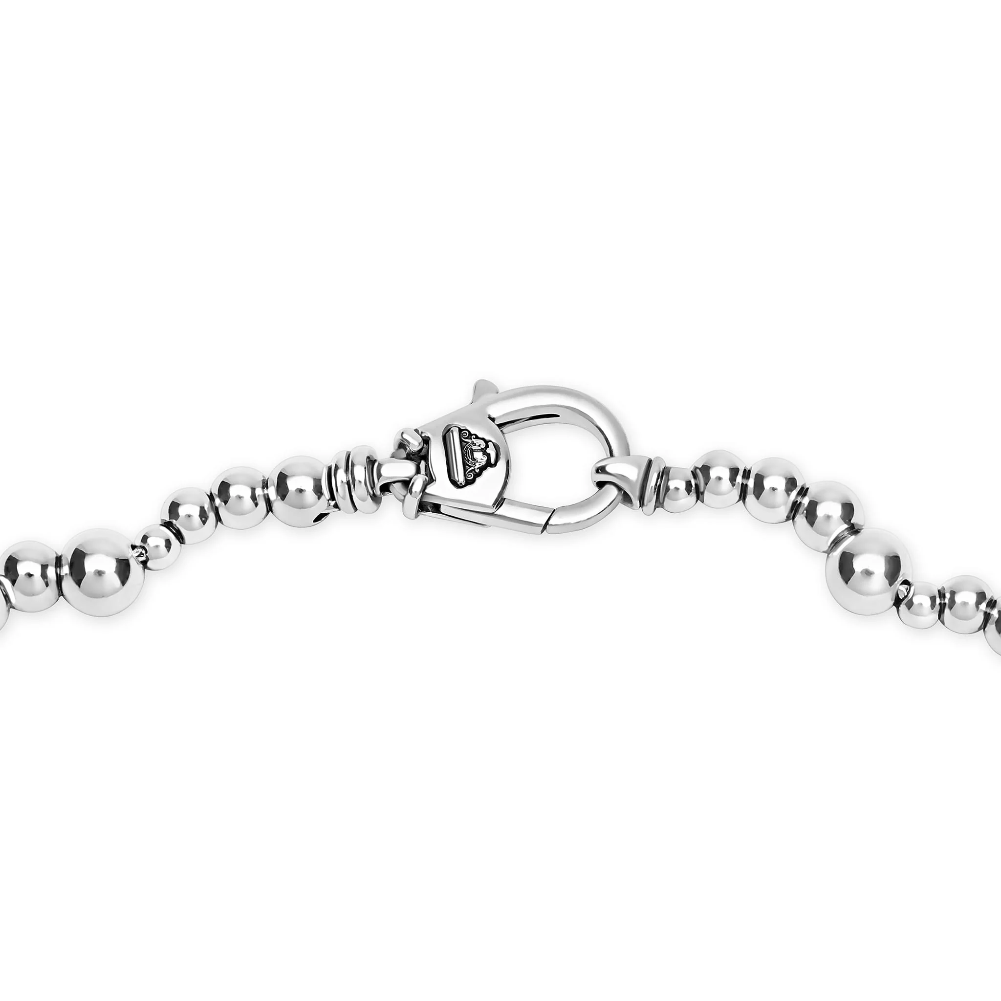 Caviar Bubbly Silver Beaded Scalloped Necklace - Image 5