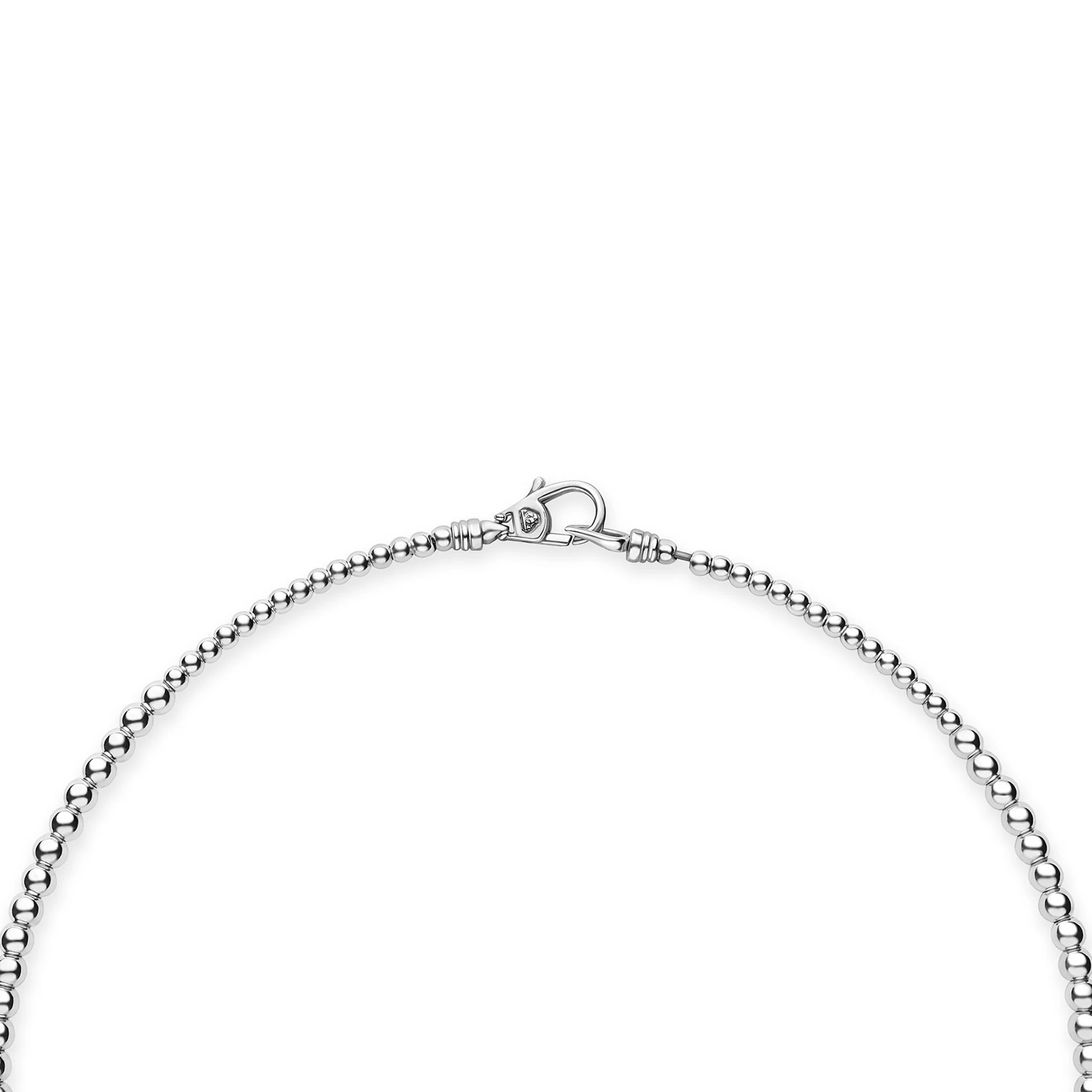 Caviar Bubbly Petite Silver Graduated Bead Necklace - Image 5