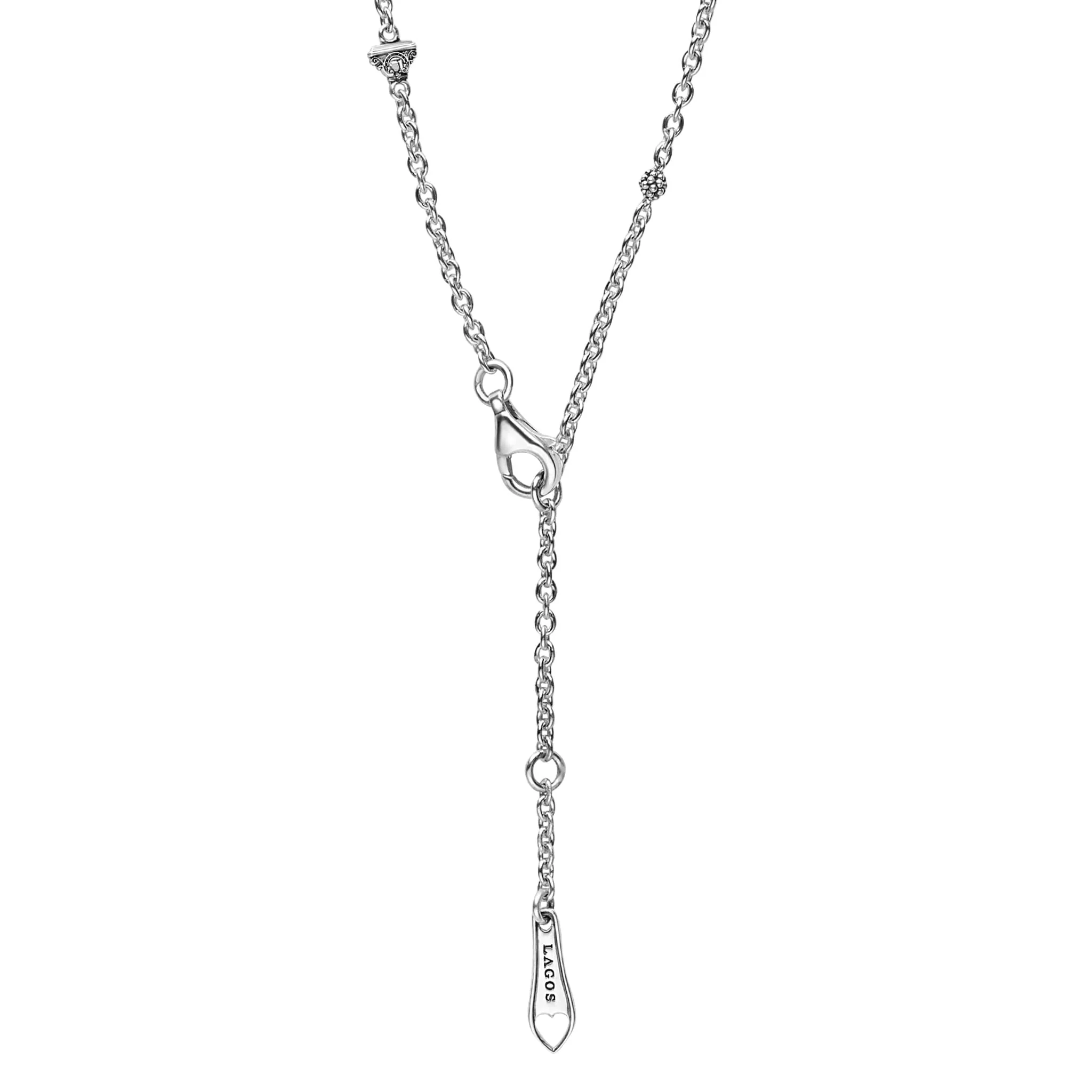 Caviar Bubbly Silver Beaded Station Necklace - Image 5