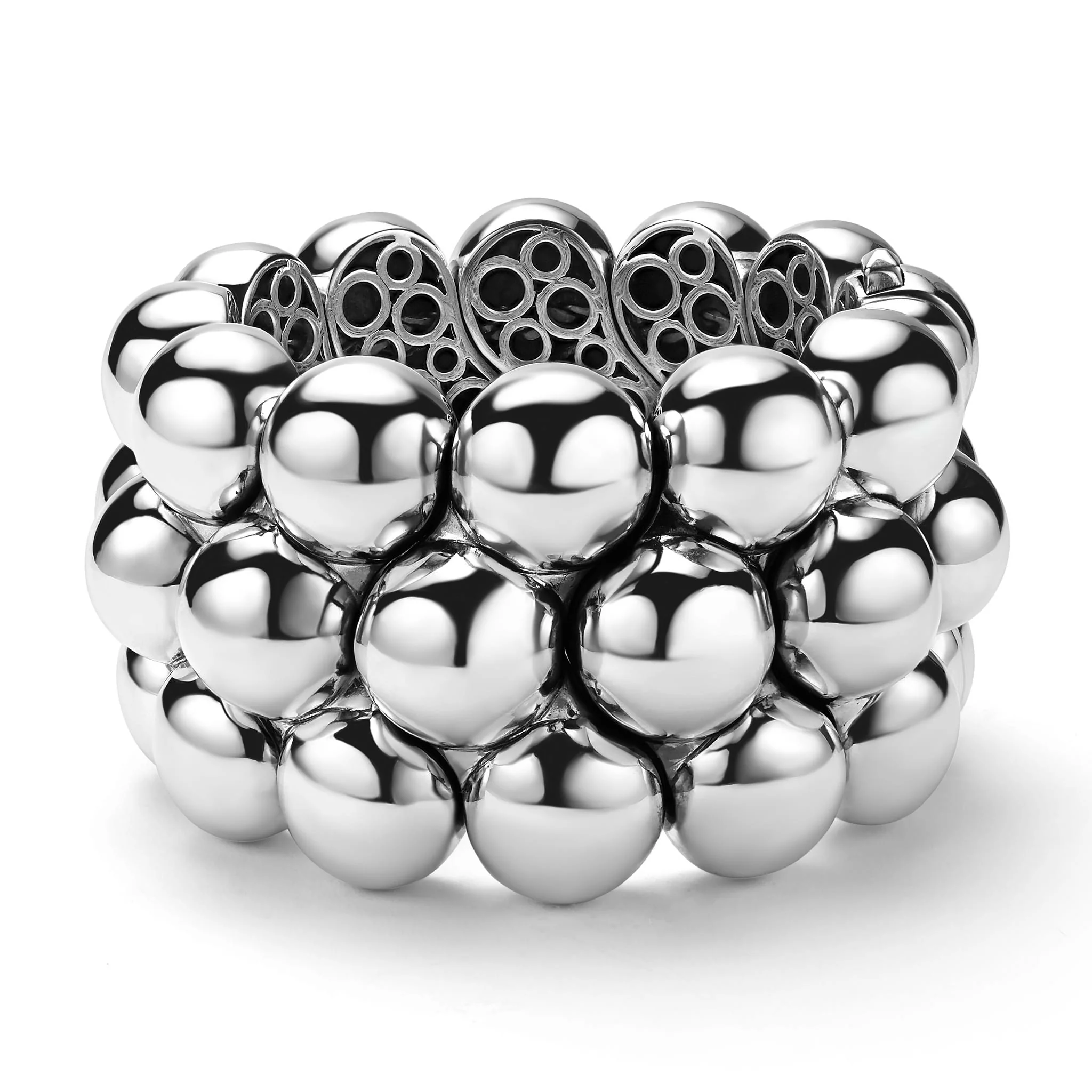 Caviar Bubbly Silver Statement Bracelet - Image 3