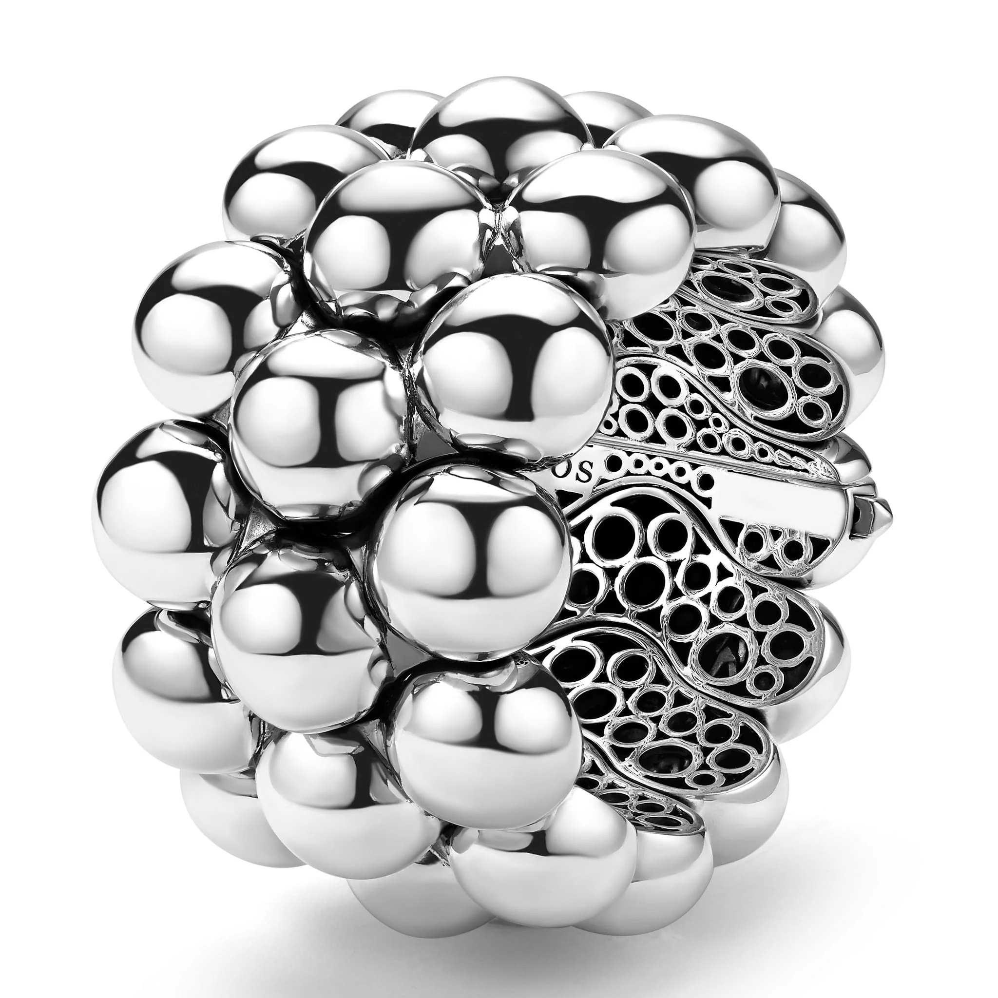 Caviar Bubbly Silver Statement Bracelet - Image 5