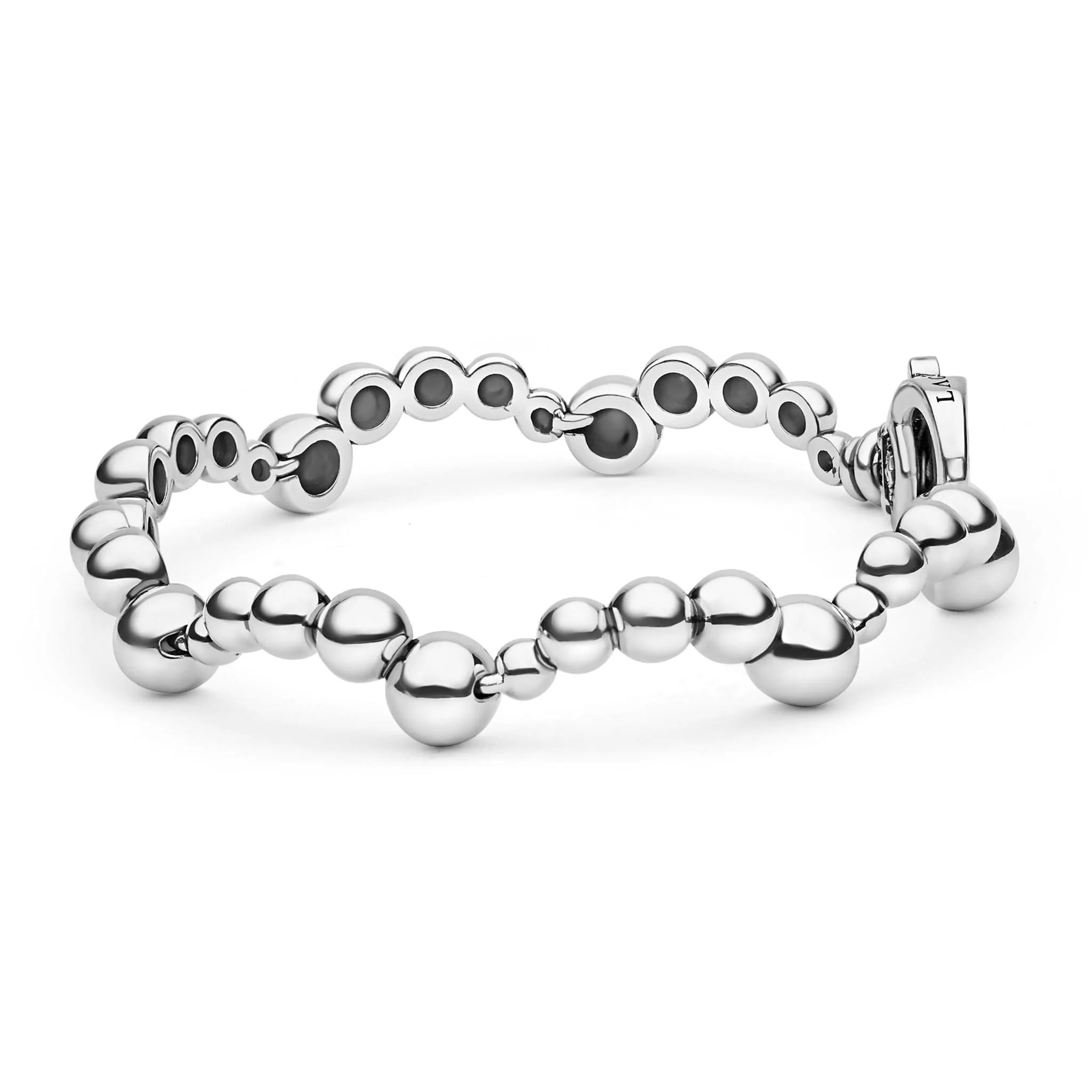 Caviar Bubbly Silver Beaded Scalloped Bracelet - Image 3