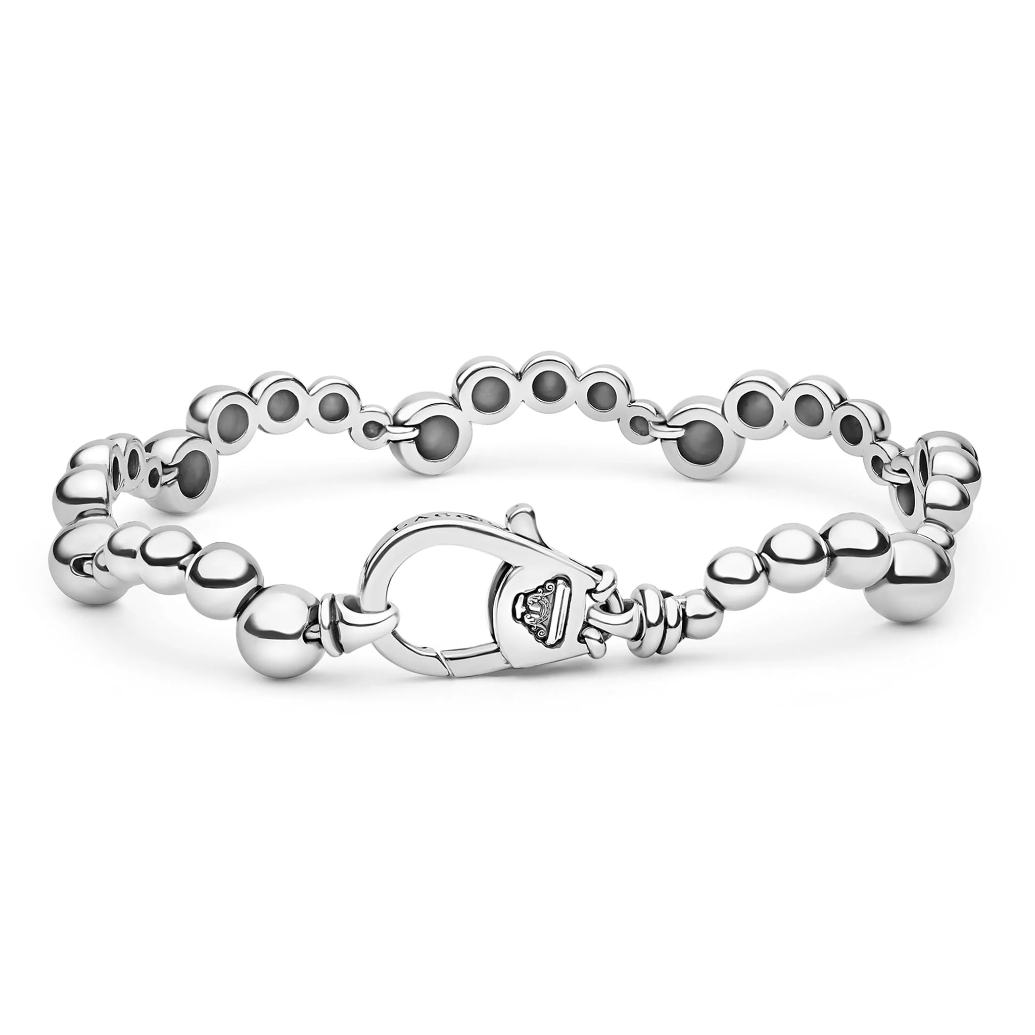 Caviar Bubbly Silver Beaded Scalloped Bracelet - Image 4
