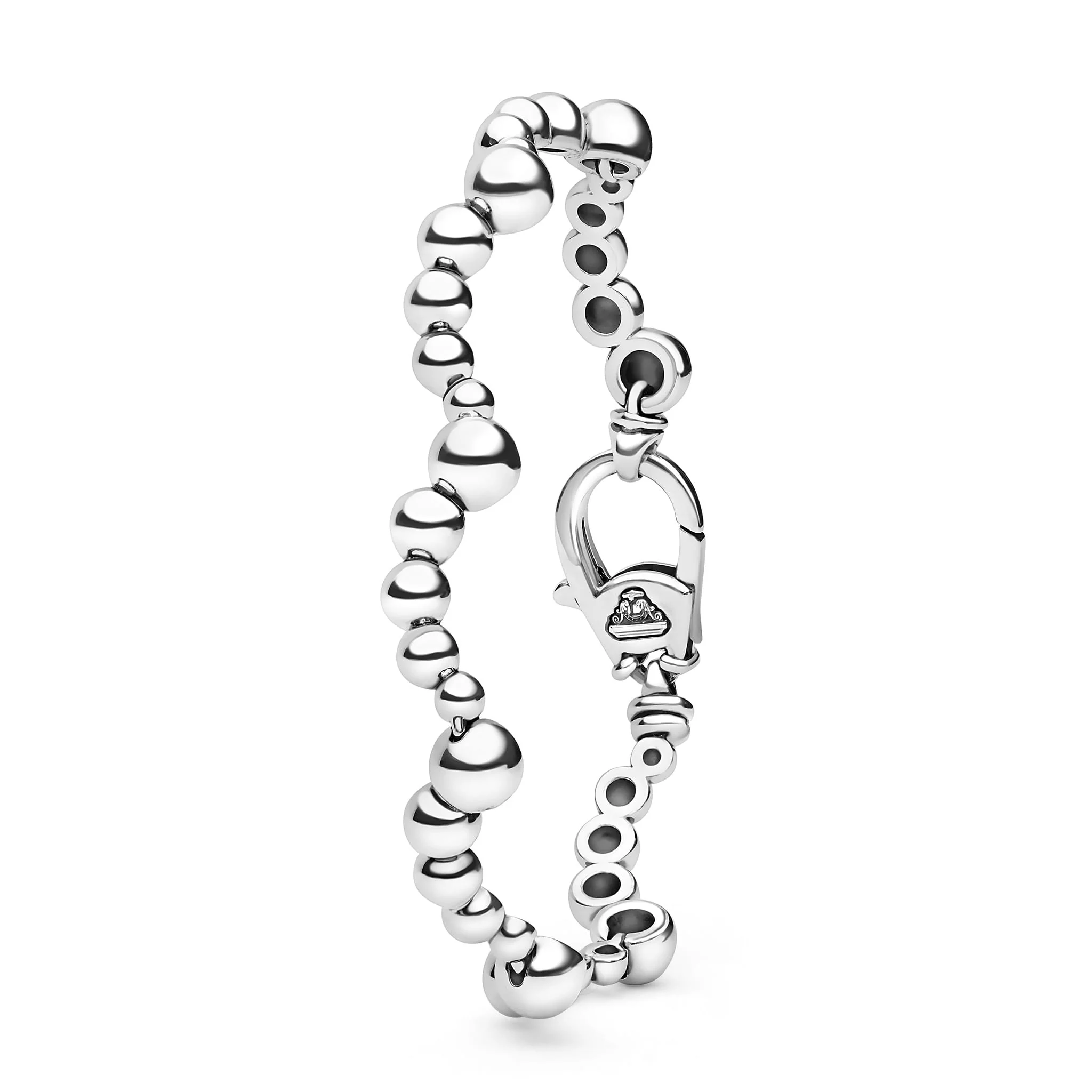 Caviar Bubbly Silver Beaded Scalloped Bracelet - Image 5