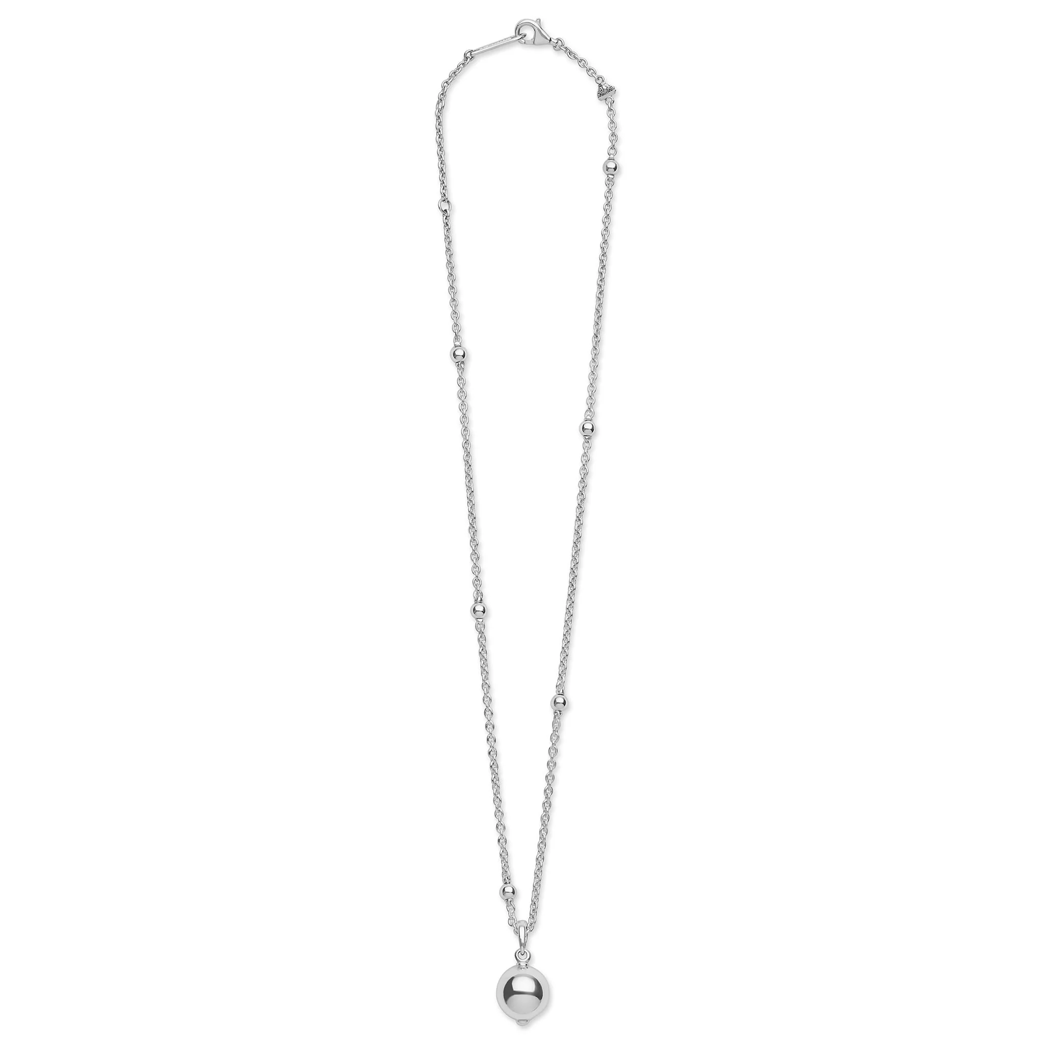 Caviar Bubbly Silver Beaded Pendant Necklace | 12mm - Image 3
