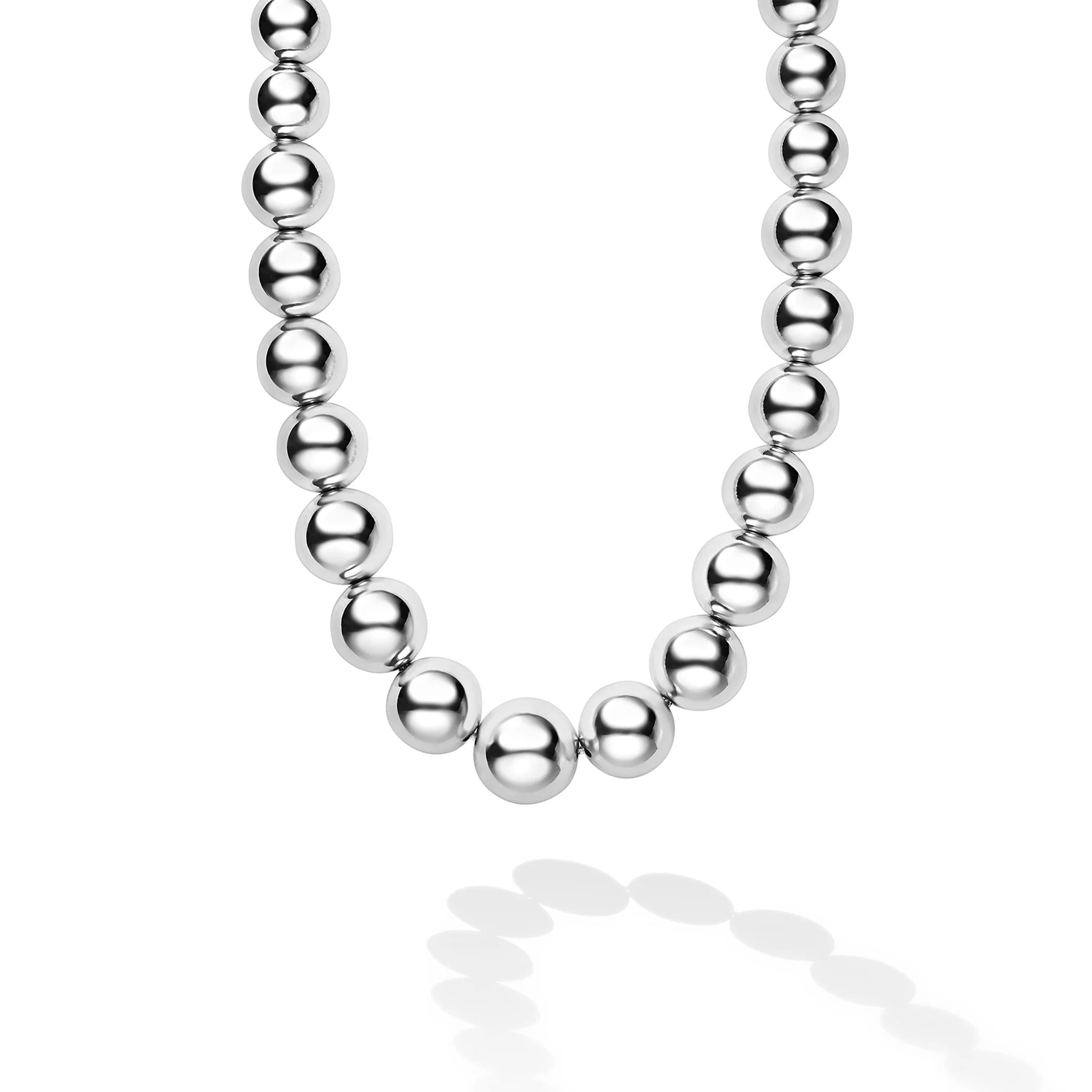 Caviar Bubbly Silver Beaded Necklace and Earring Gift Set - Image 3