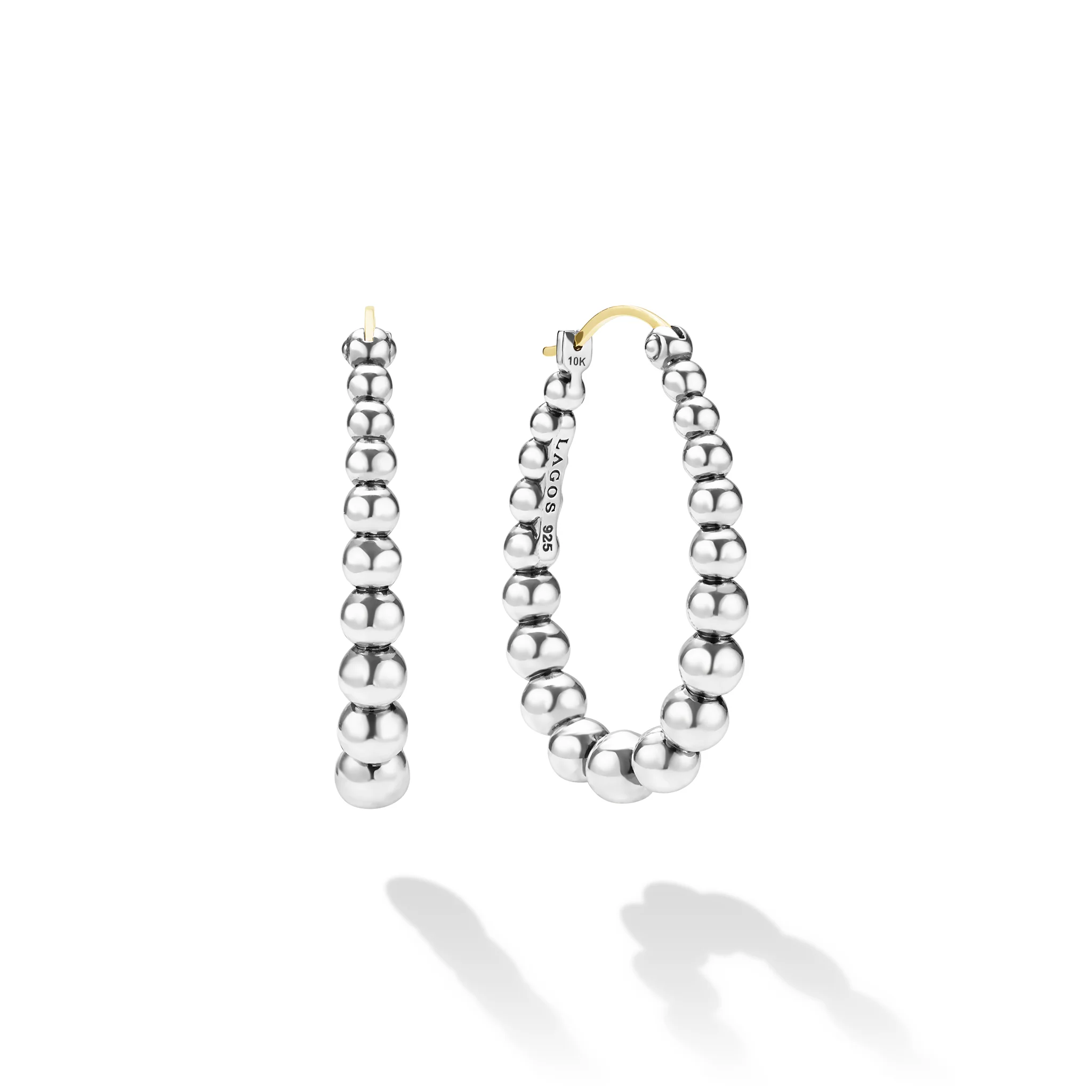 Caviar Bubbly Silver Beaded Bracelet & Earring Gift Set - Image 2