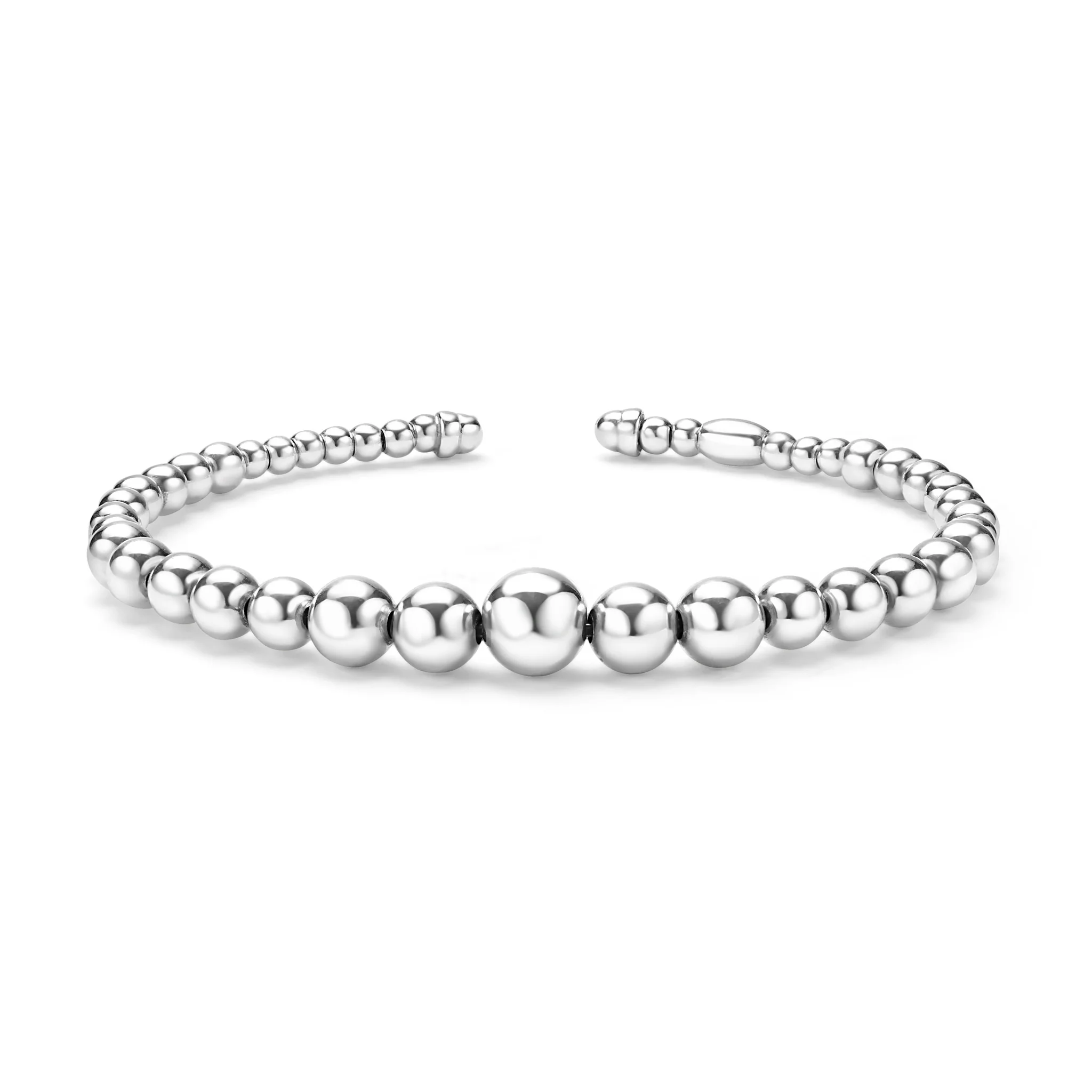 Caviar Bubbly Silver Beaded Bracelet & Earring Gift Set - Image 3