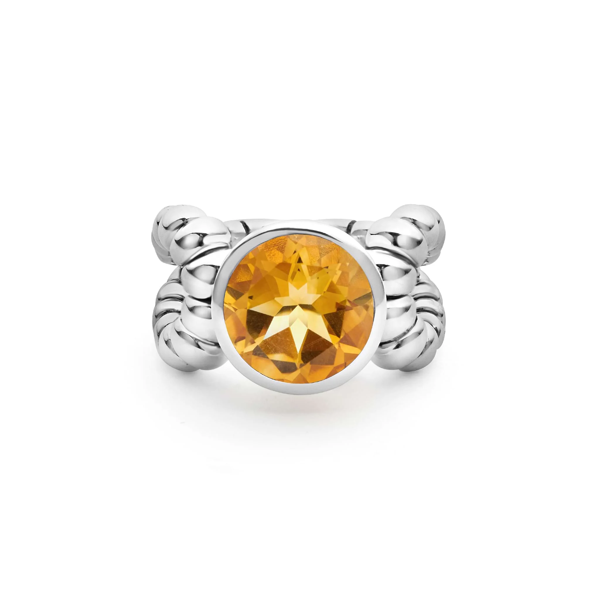 Caviar Color Sterling Silver Citrine Ring - Image 30
