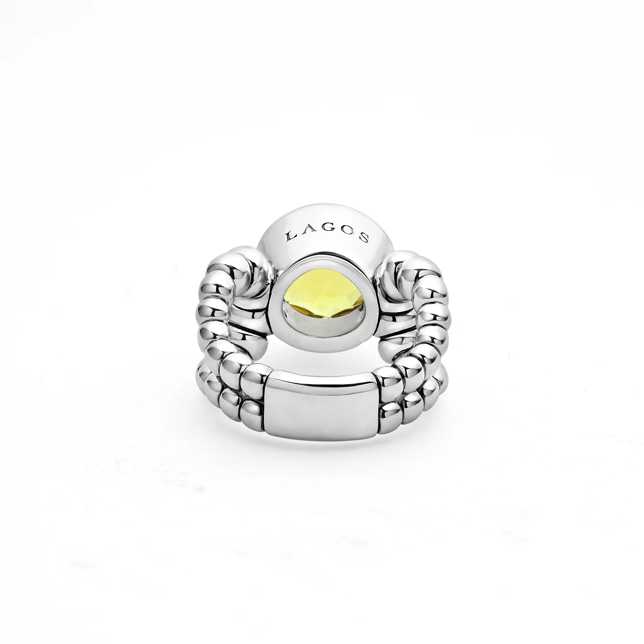 Caviar Color Sterling Silver Green Quartz Ring - Image 4