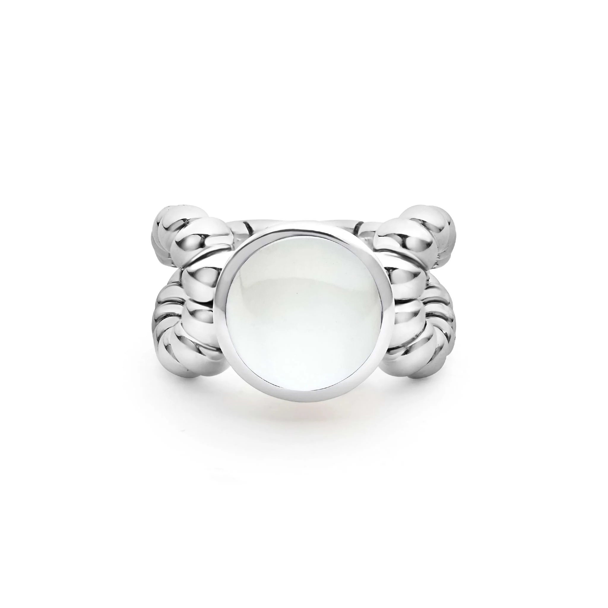 Caviar Color Sterling Silver Moonstone Ring - Image 2