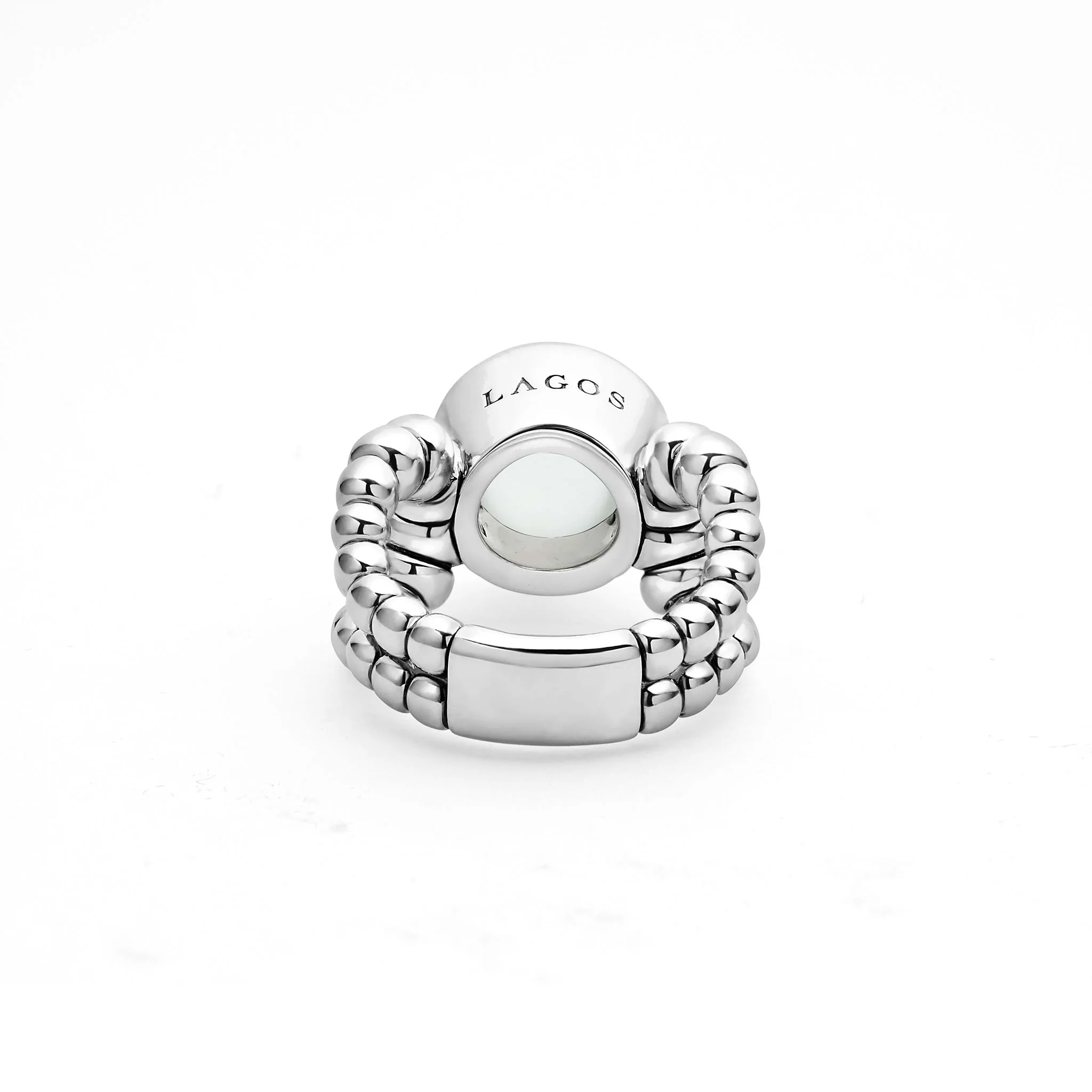 Caviar Color Sterling Silver Moonstone Ring - Image 4