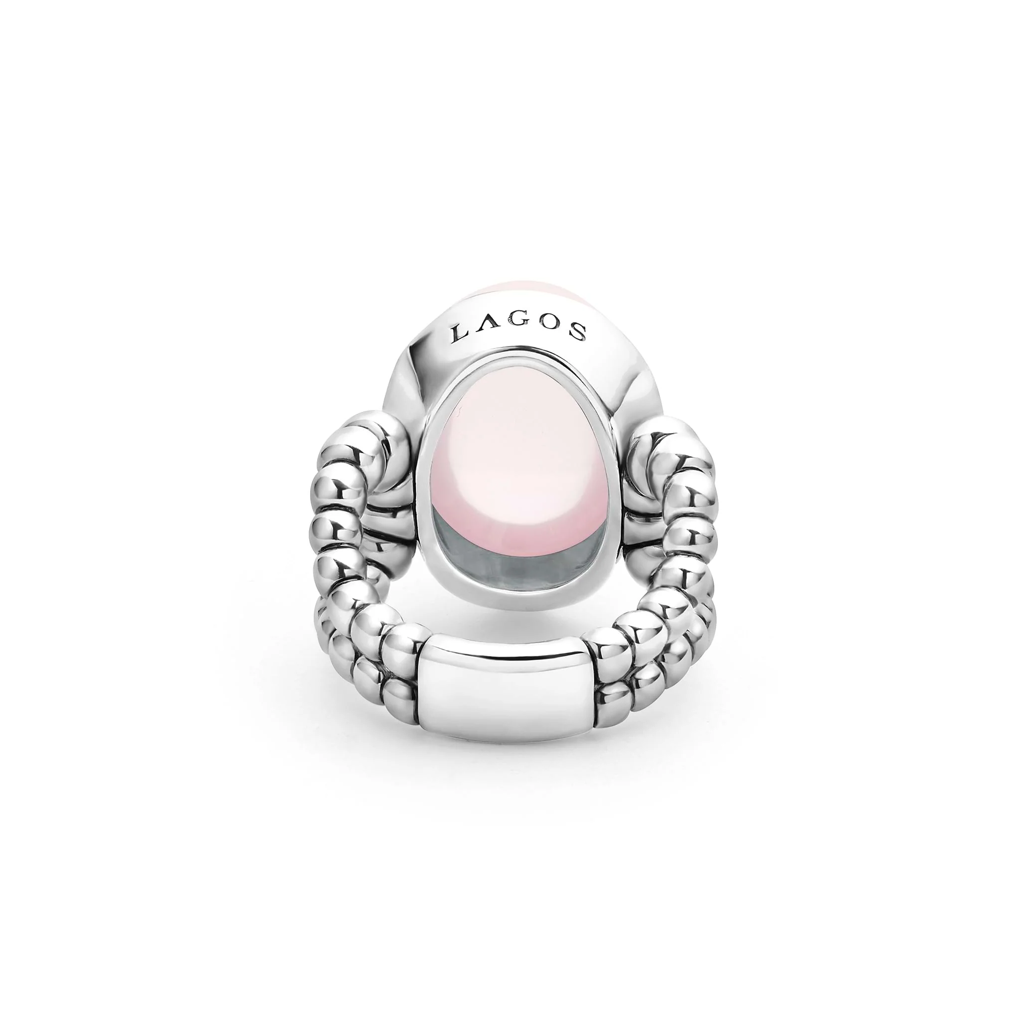 Caviar Color Sterling Silver Rose Quartz Ring - Image 32