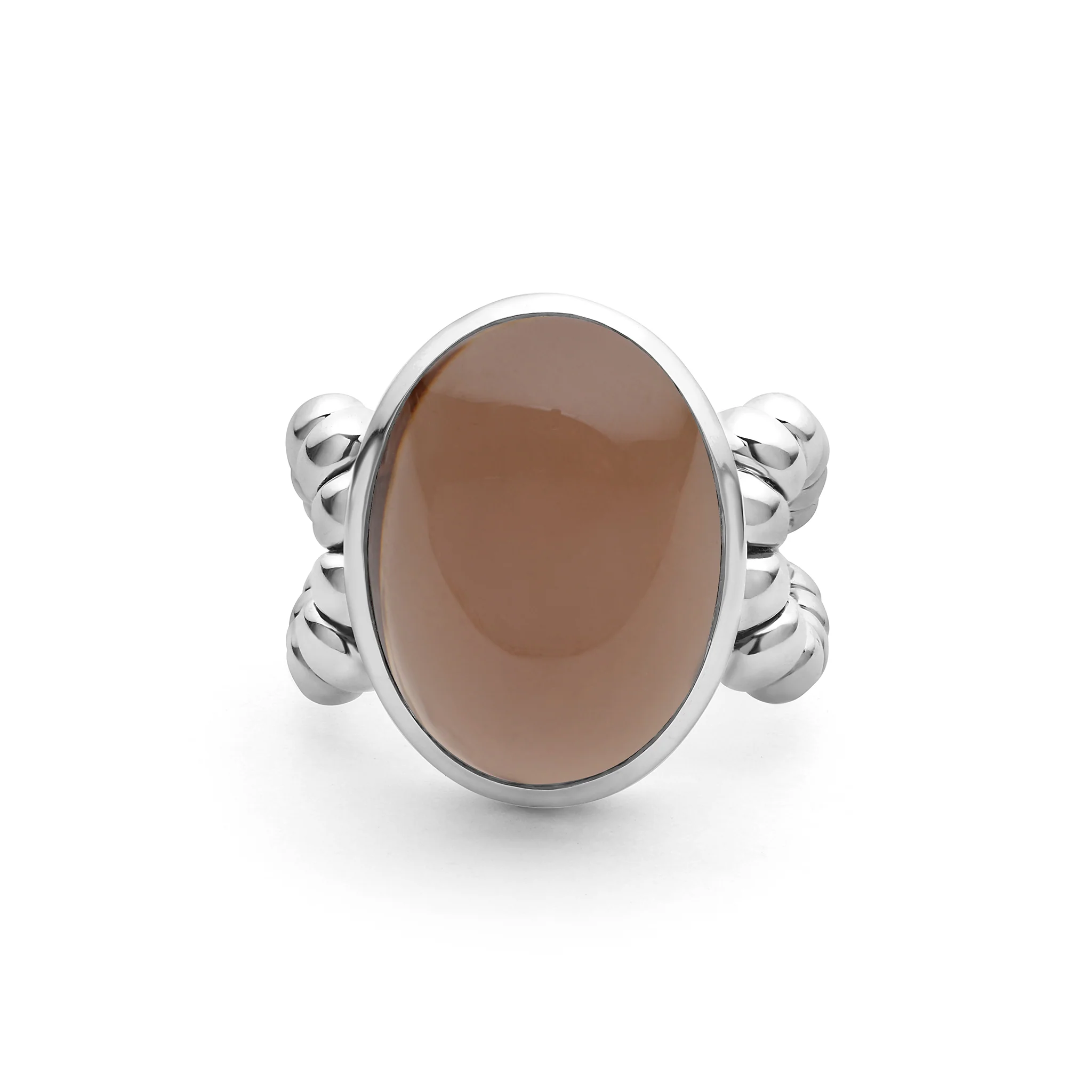Caviar Color Sterling Silver Smoky Quartz Ring - Image 2