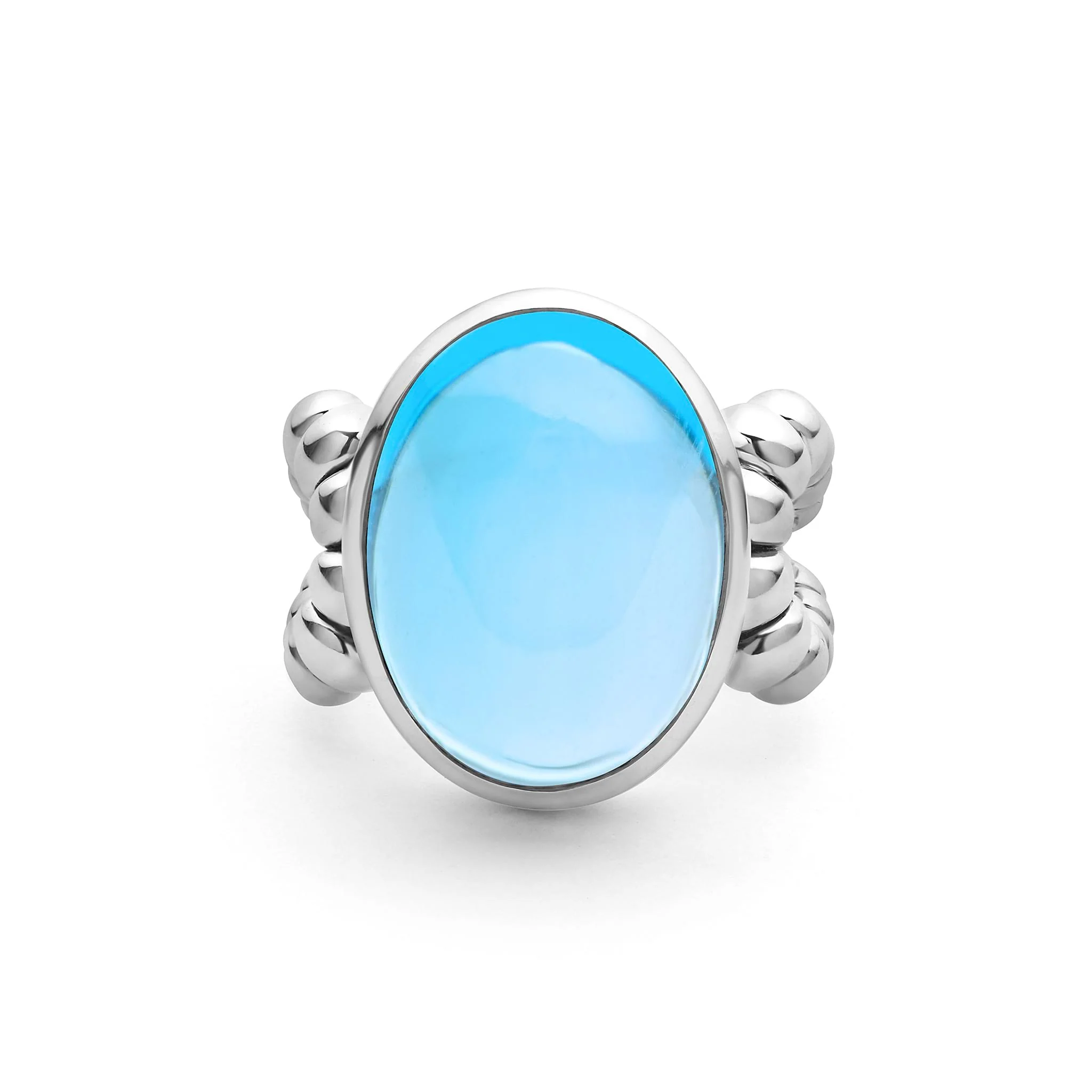 Caviar Color Sterling Silver Blue Topaz Ring - Image 46
