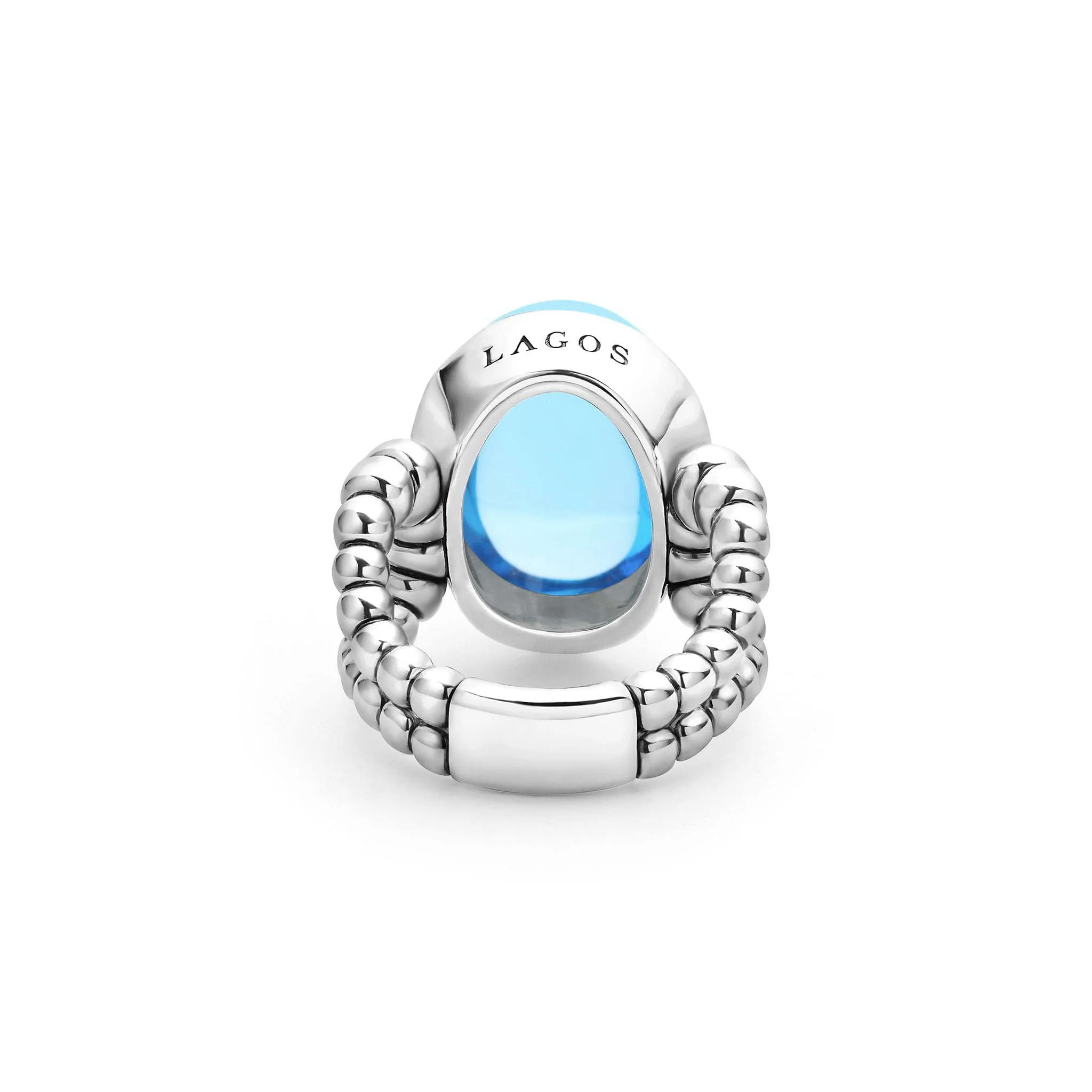 Caviar Color Sterling Silver Blue Topaz Ring - Image 48