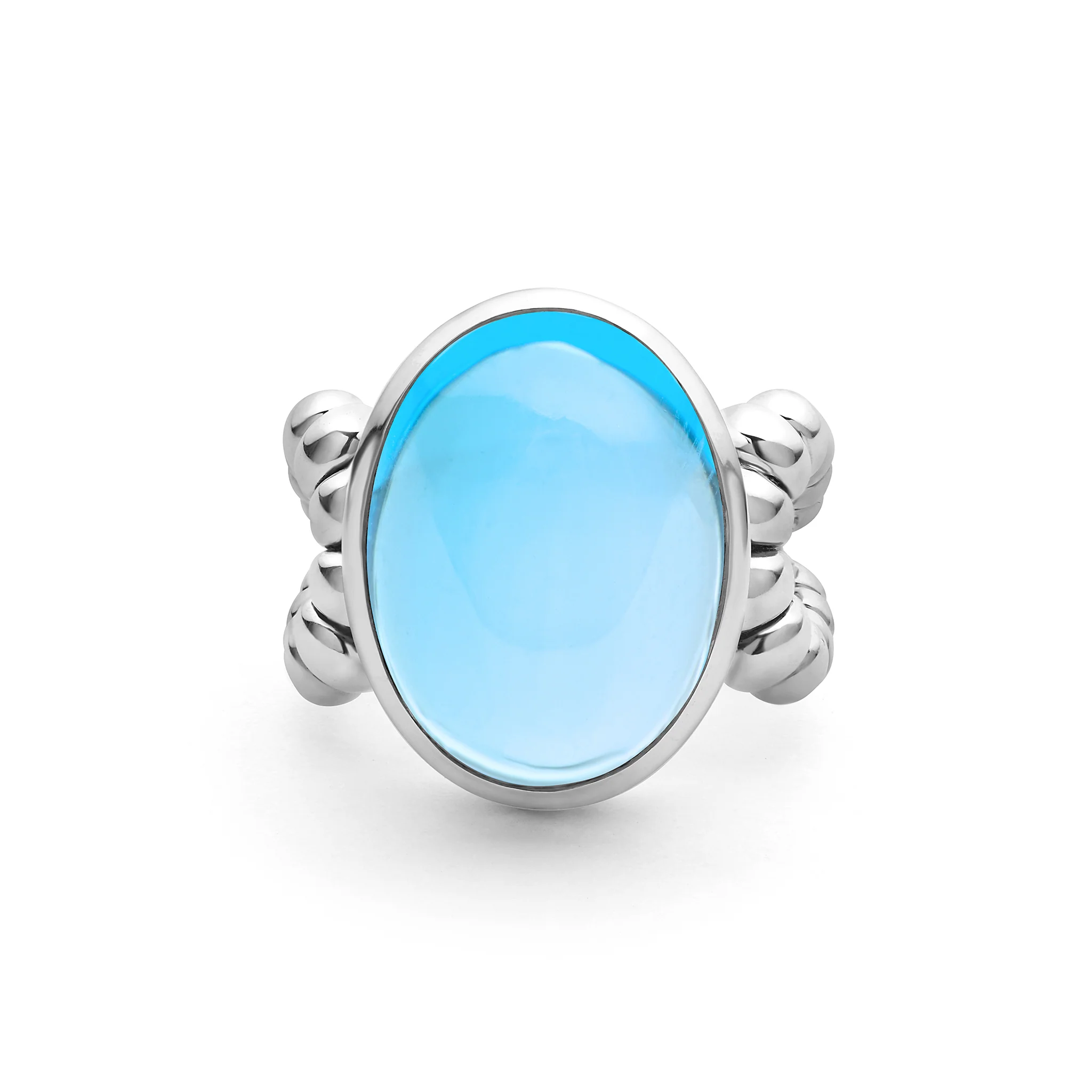 Caviar Color Sterling Silver Blue Topaz Ring - Image 73