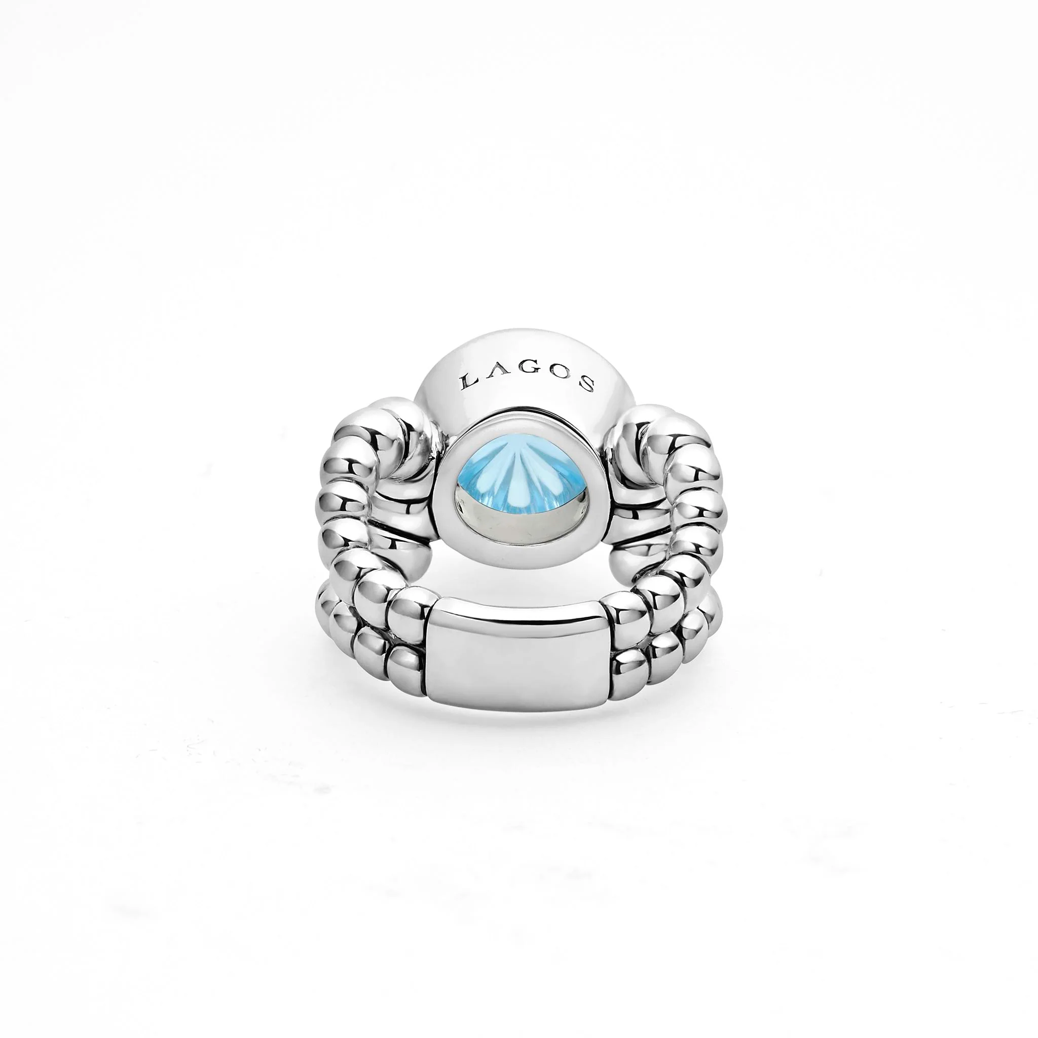 Caviar Color Sterling Silver Blue Topaz Ring - Image 32