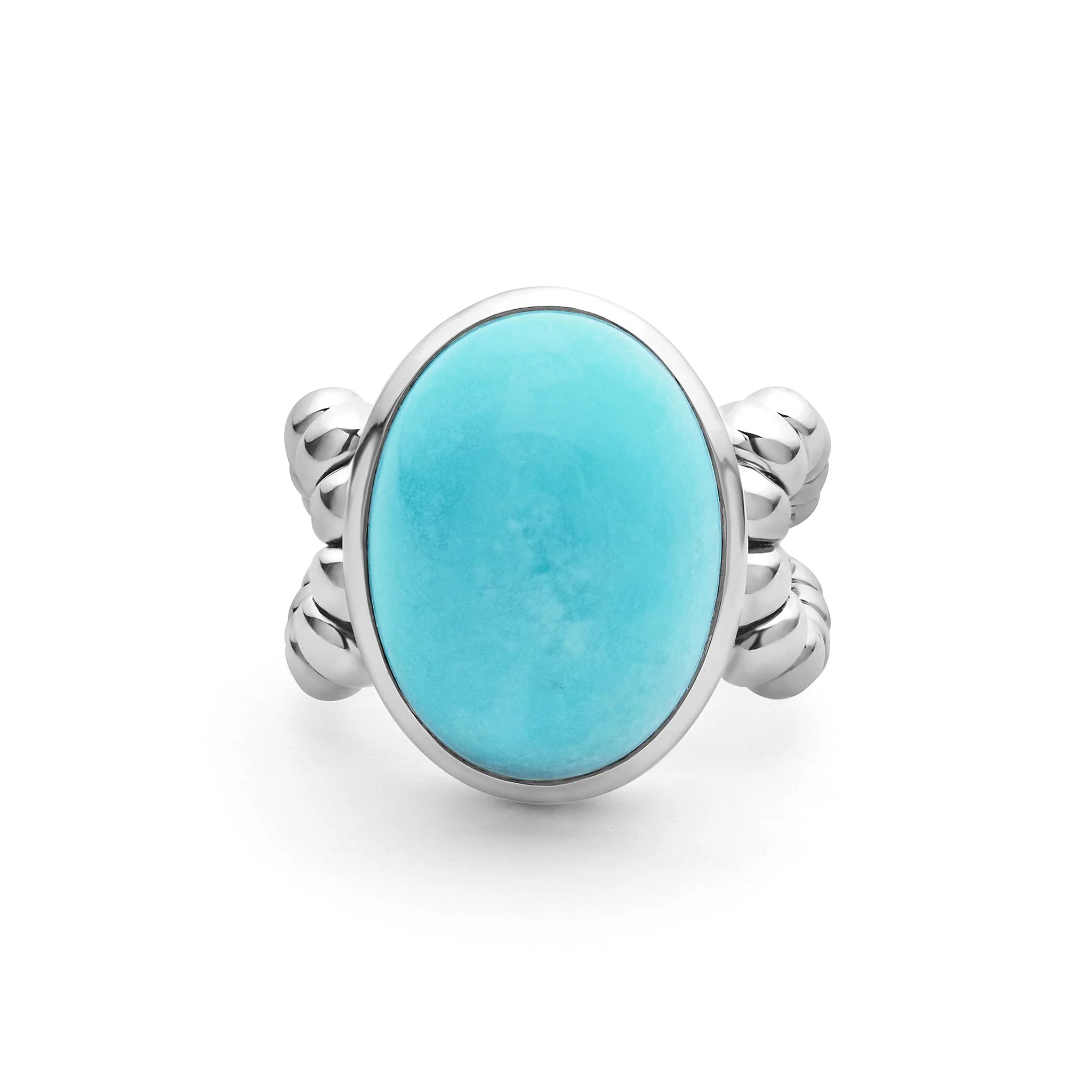 Caviar Color Sterling Silver Turquoise Cabochon Ring - Image 54