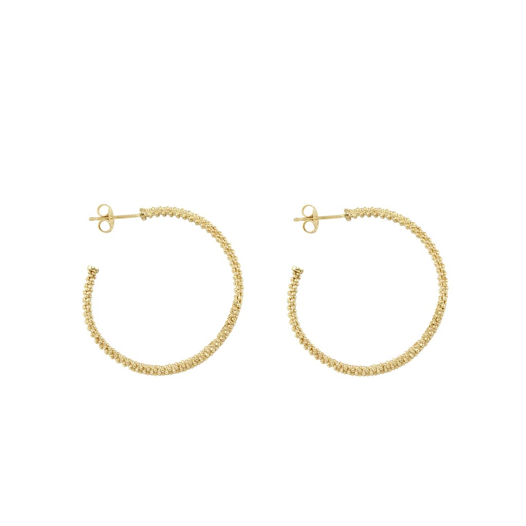 Caviar Gold 18K Gold Caviar Hoop Earrings - Image 4
