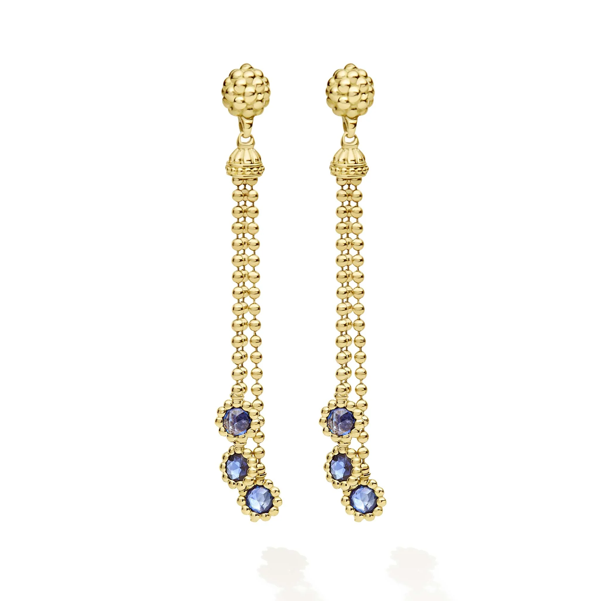 Studio 18K Gold Blue Sapphire Drop Earrings - Image 2