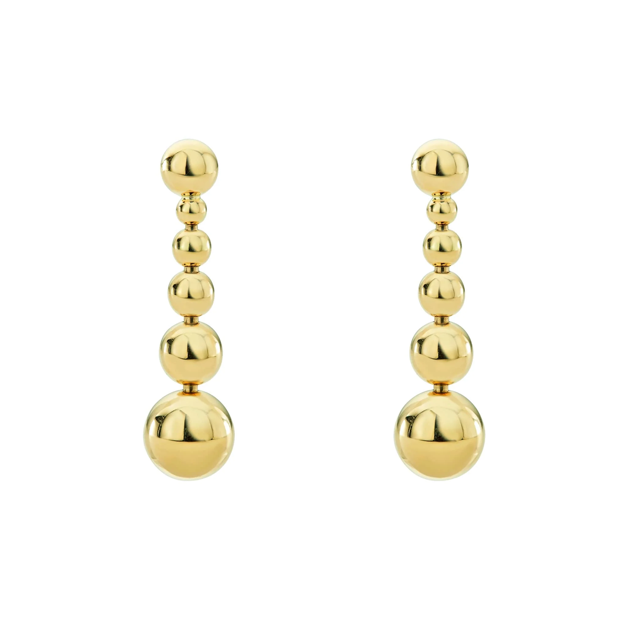Caviar Gold Six Graduated Bead Drop Earrings - Image 3
