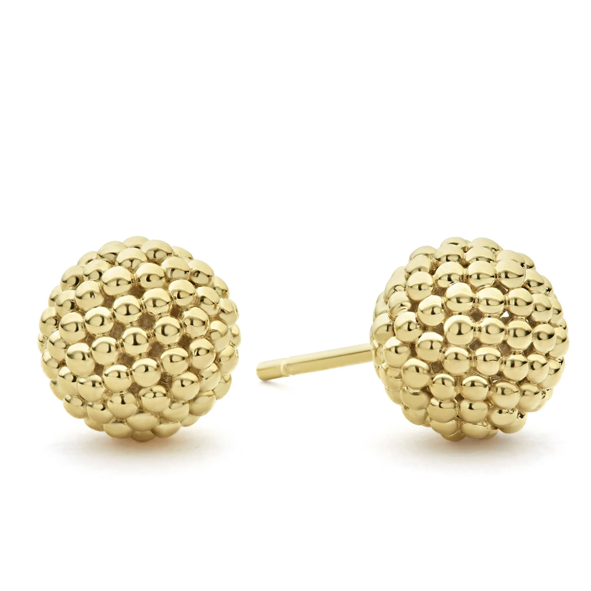 Caviar Gold Large 18K Gold Caviar Stud Earrings