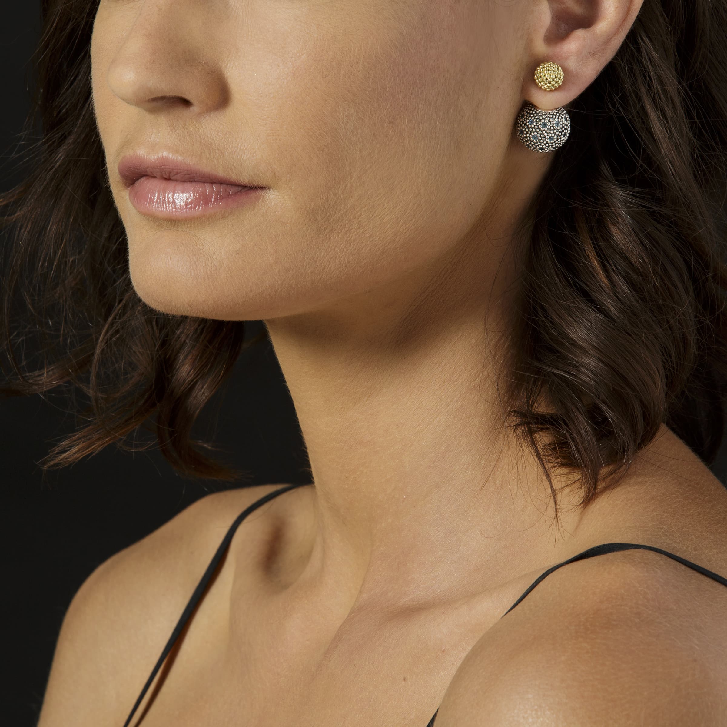 Caviar Gold Large 18K Gold Caviar Stud Earrings - Image 10