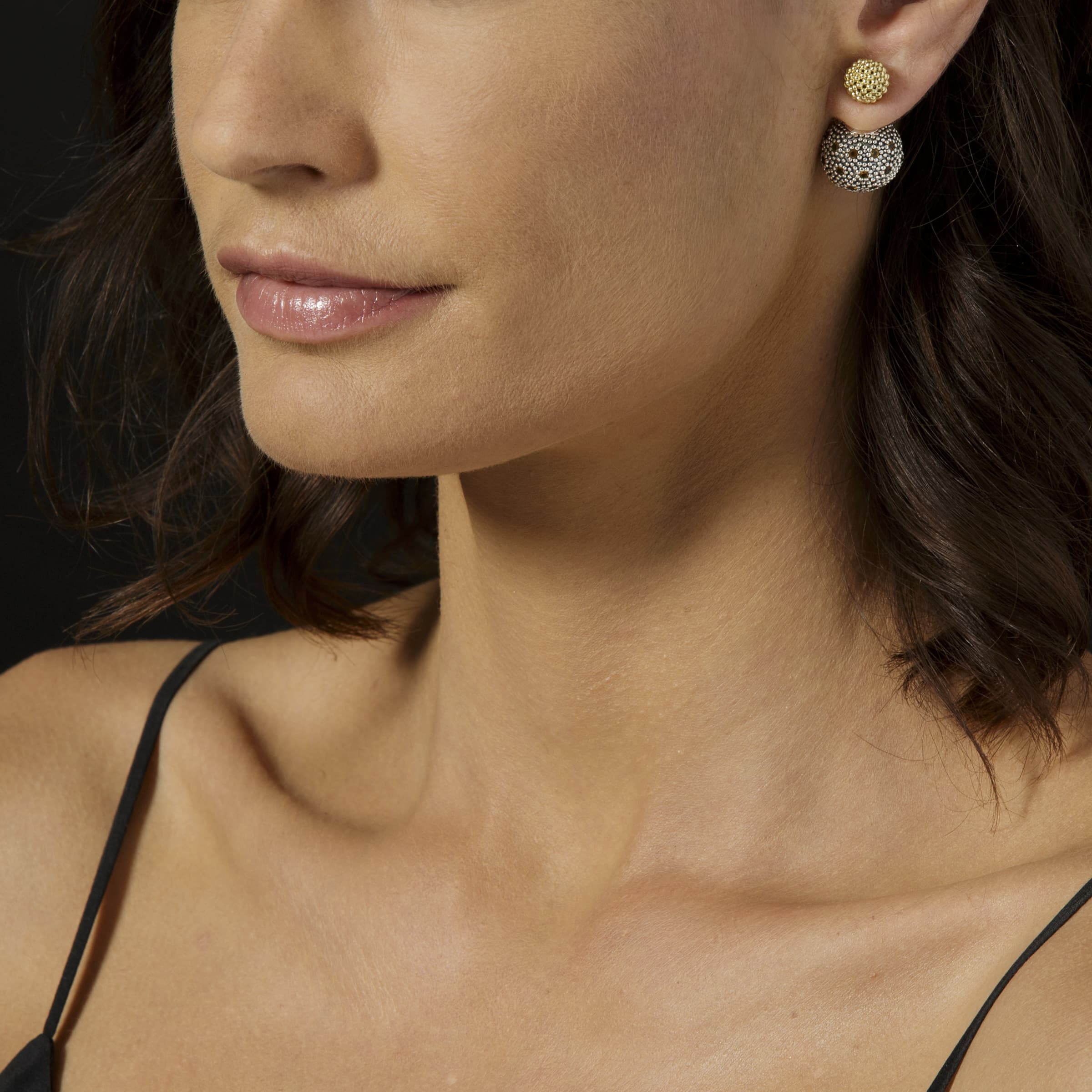 Caviar Gold Large 18K Gold Caviar Stud Earrings - Image 11