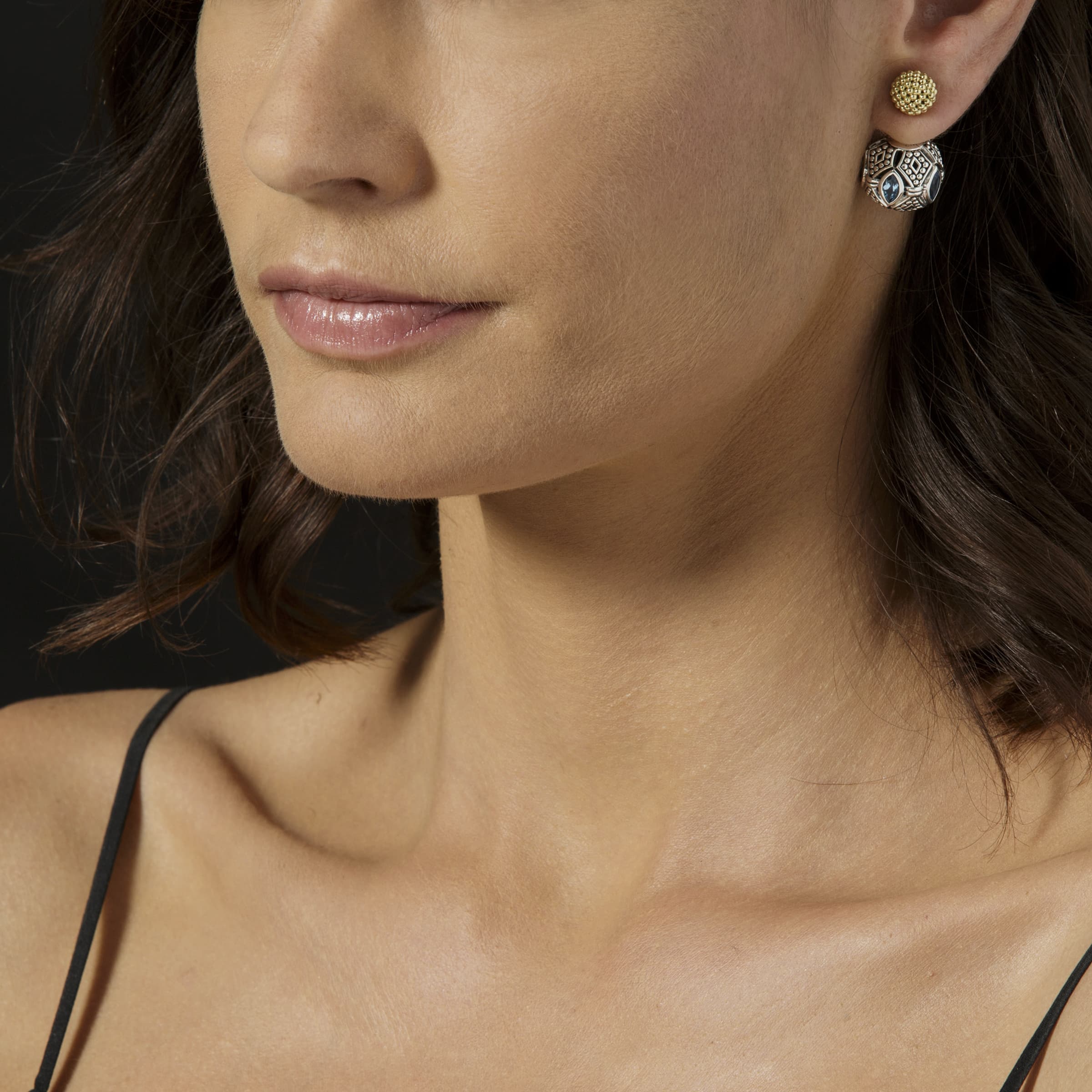Caviar Gold Large 18K Gold Caviar Stud Earrings - Image 13