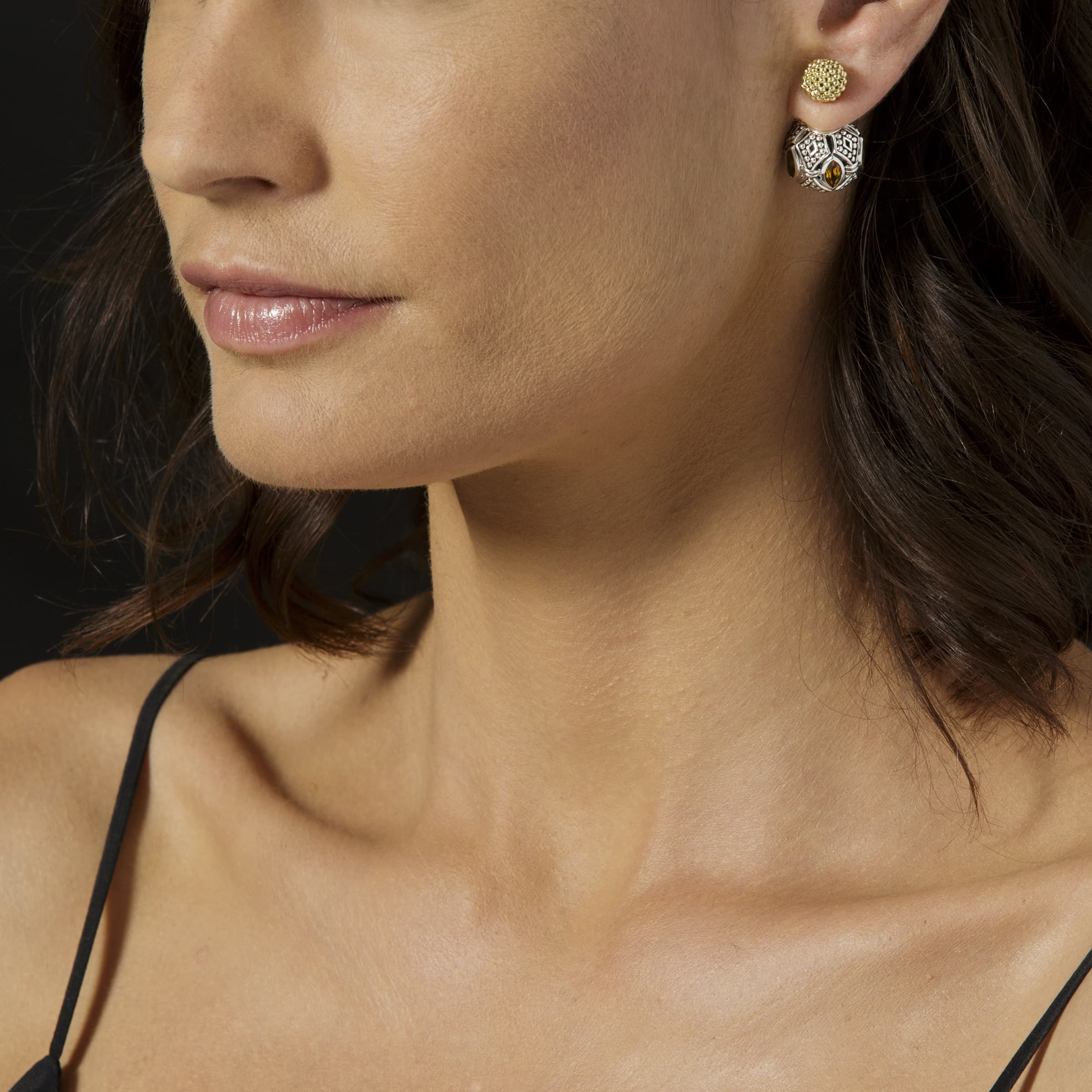 Caviar Gold Large 18K Gold Caviar Stud Earrings - Image 14