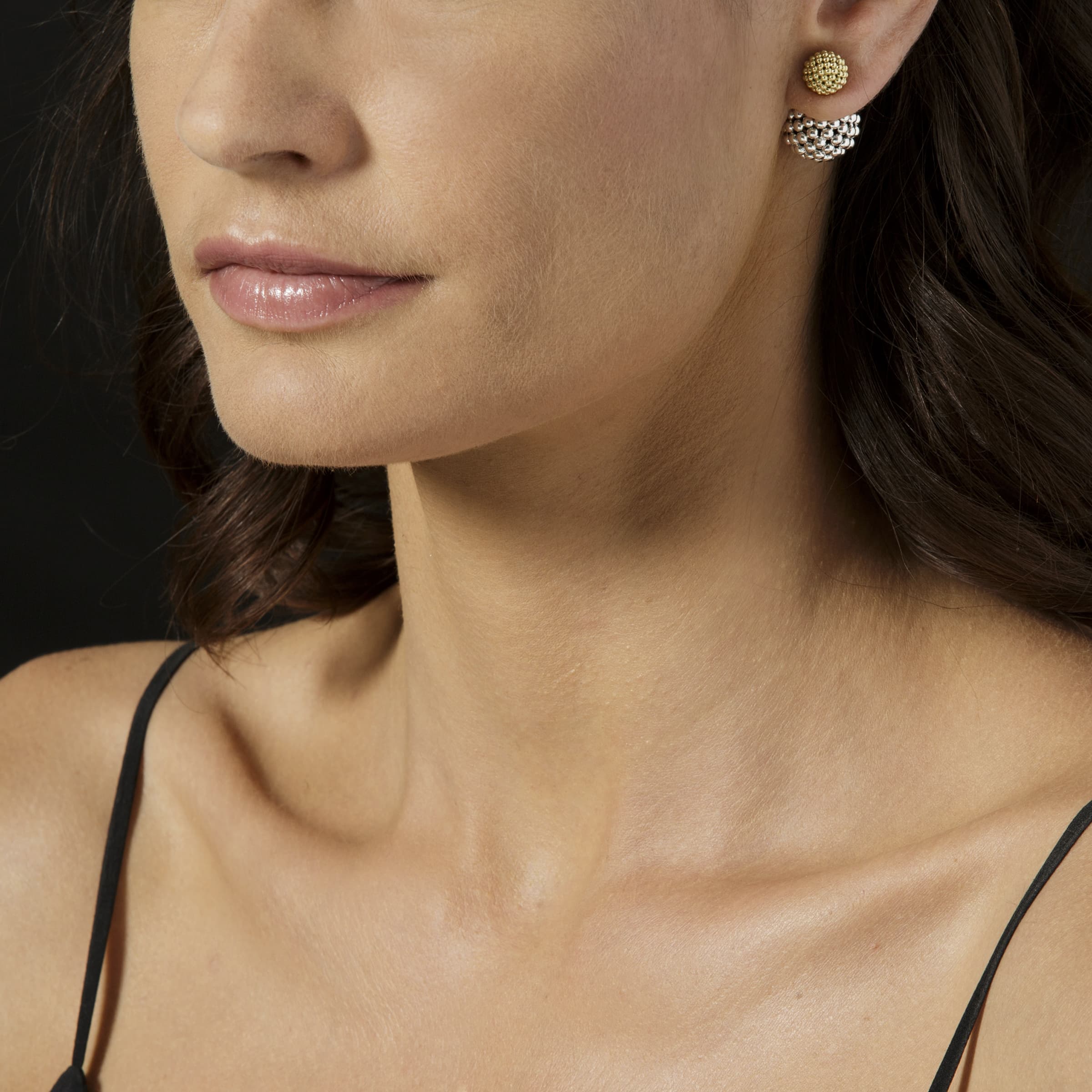 Caviar Gold Large 18K Gold Caviar Stud Earrings - Image 8