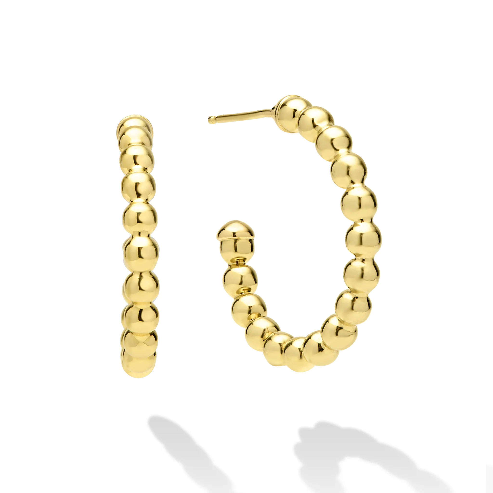 Caviar Gold 18K Gold Caviar Beaded Hoop Earrings - Image 4