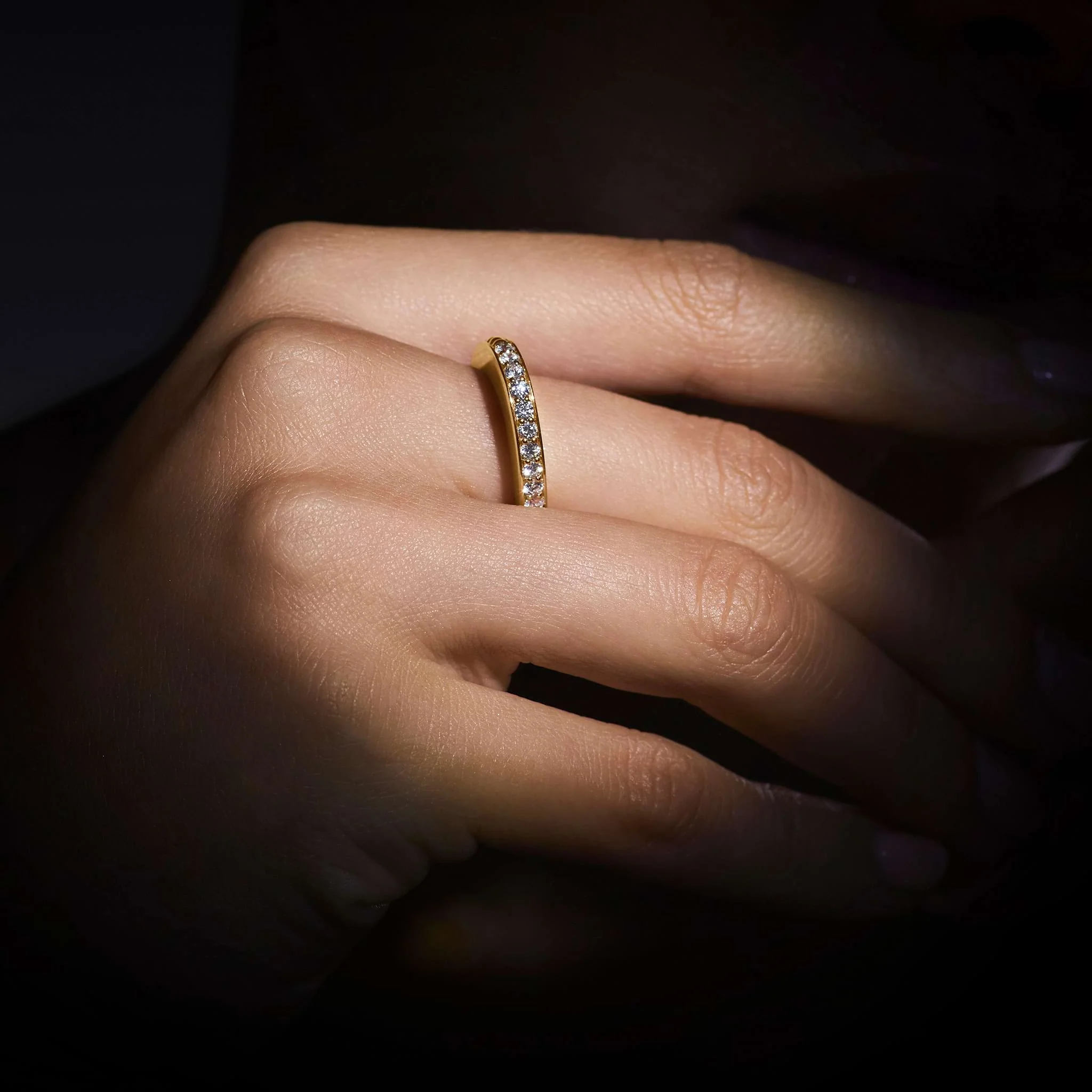 Studio 18K Gold and Diamond Stacking Ring - Image 2