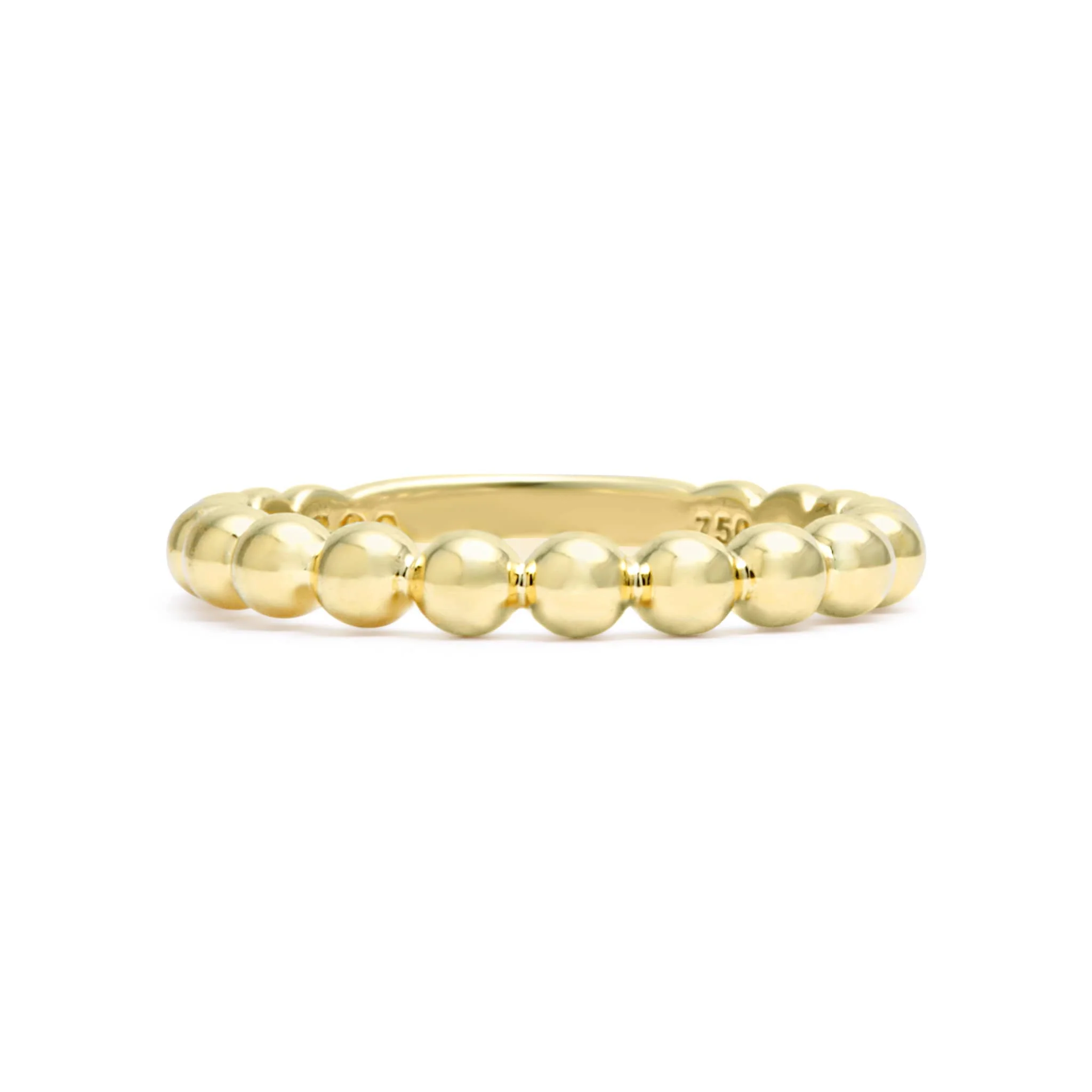 Caviar Gold 18K Gold Beaded Stacking Ring - Image 3