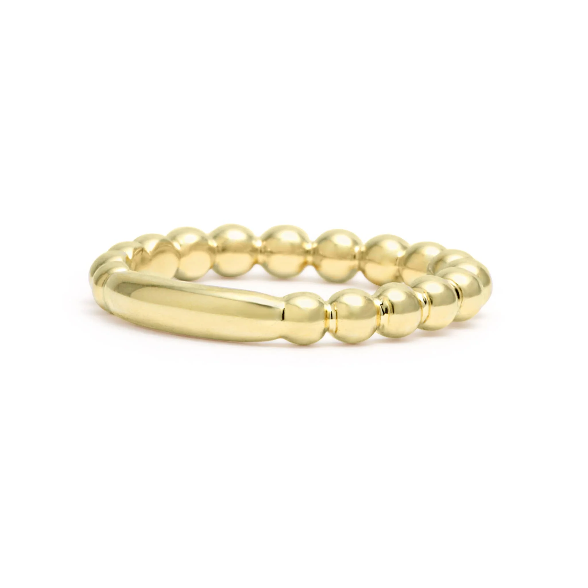Caviar Gold 18K Gold Beaded Stacking Ring - Image 4