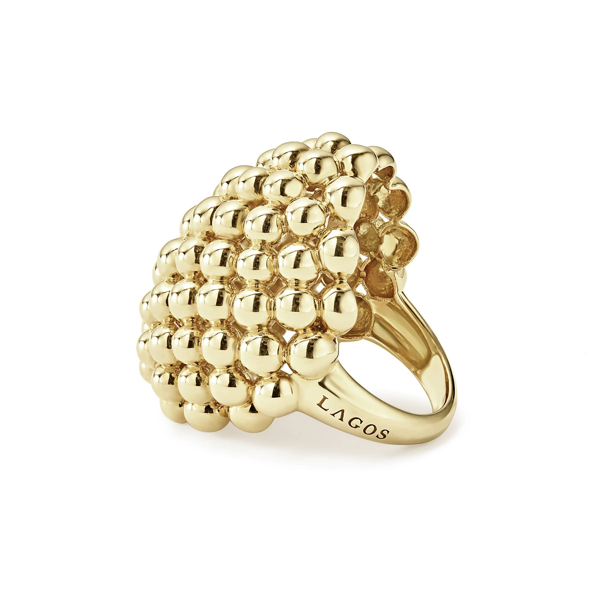 Caviar Gold 18K Gold Oval Statement Ring - Image 4