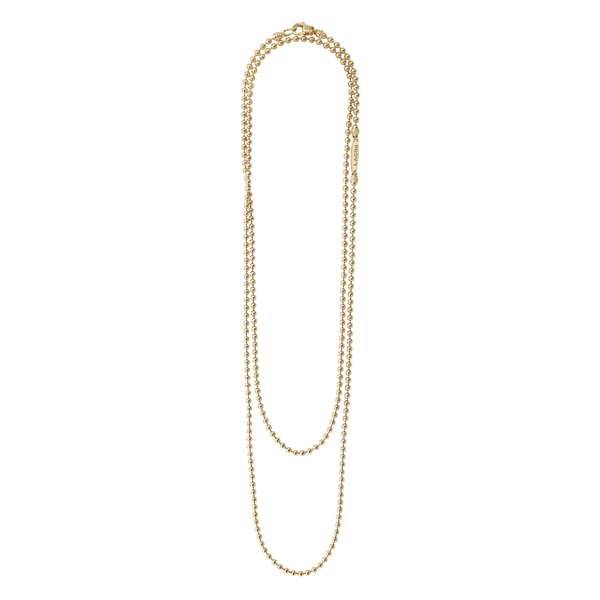 Caviar Gold 18K Gold Beaded Chain Necklace - Image 3
