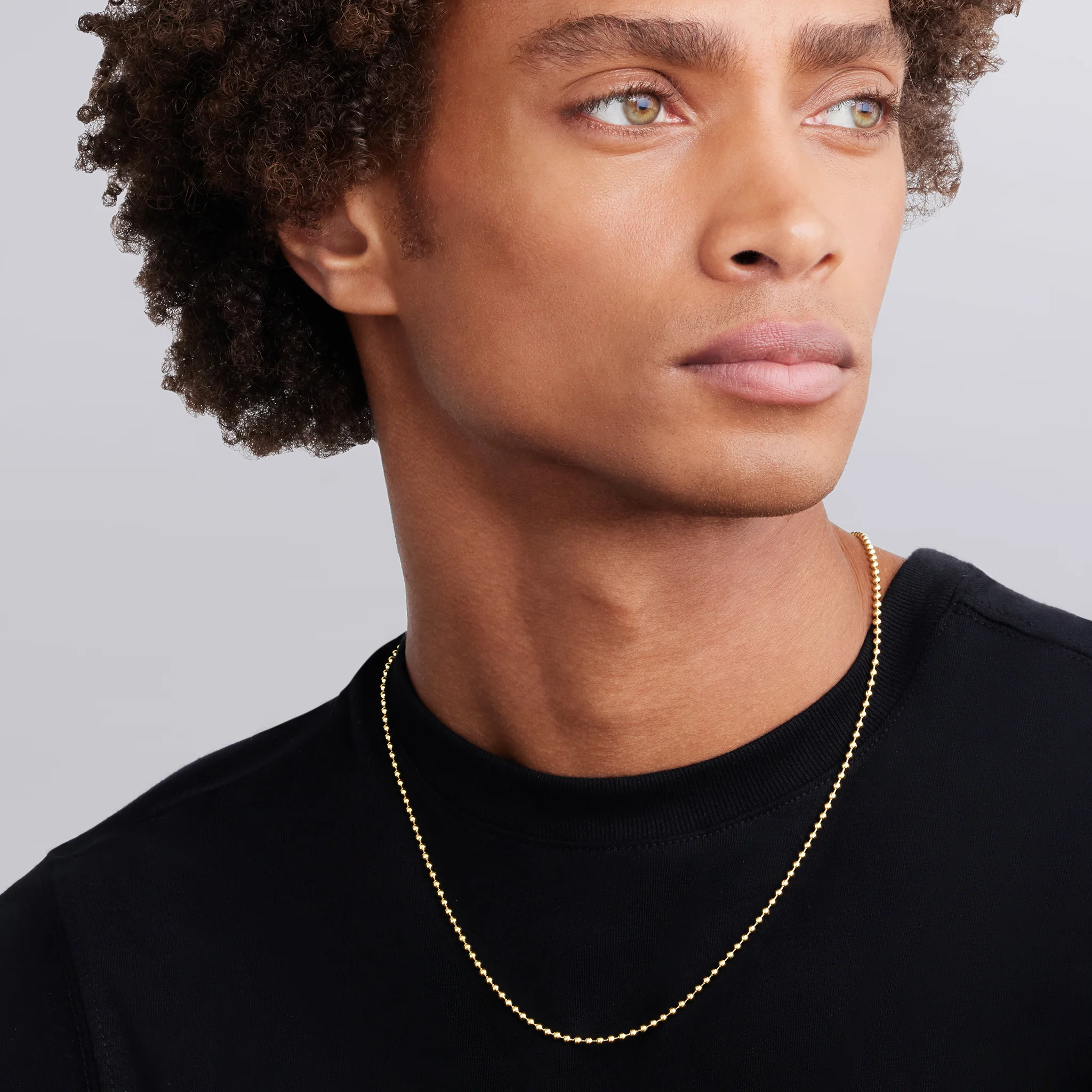 Caviar Gold 18K Gold Beaded Chain Necklace - Image 6