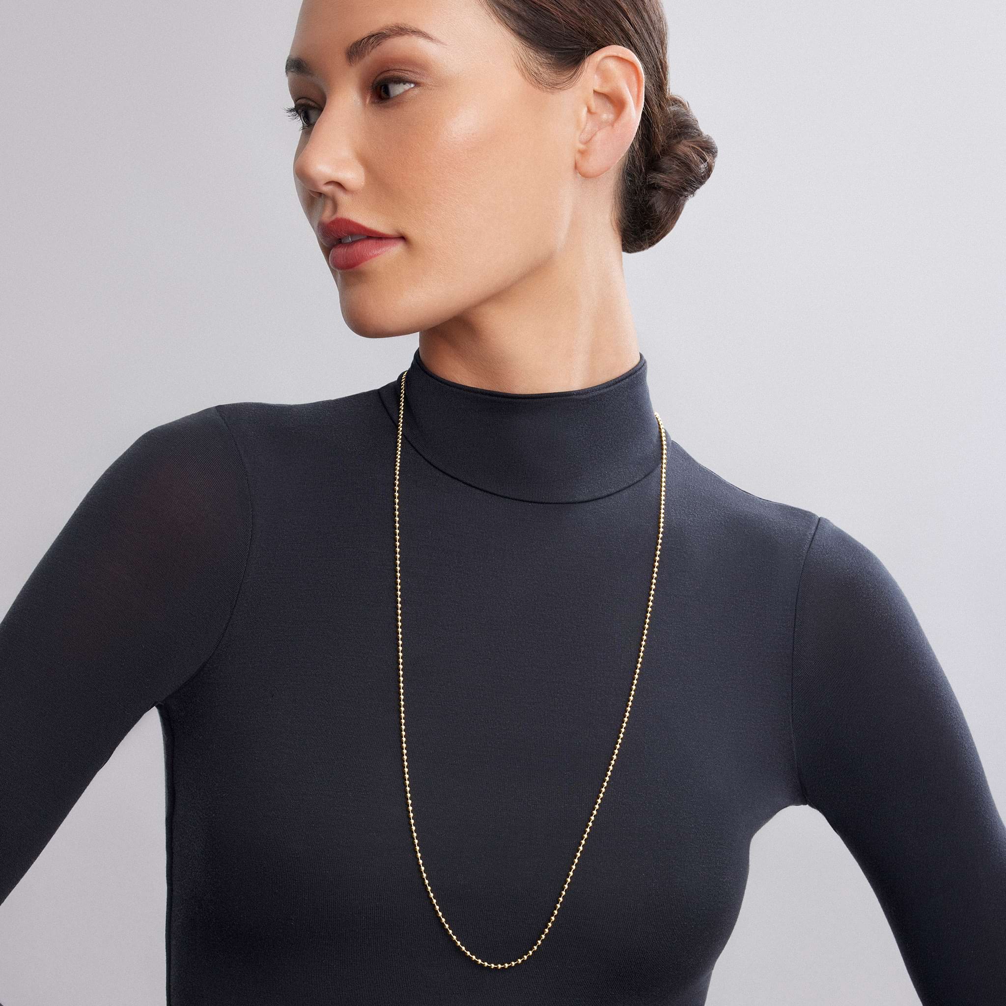 Caviar Gold 18K Gold Beaded Chain Necklace - Image 8