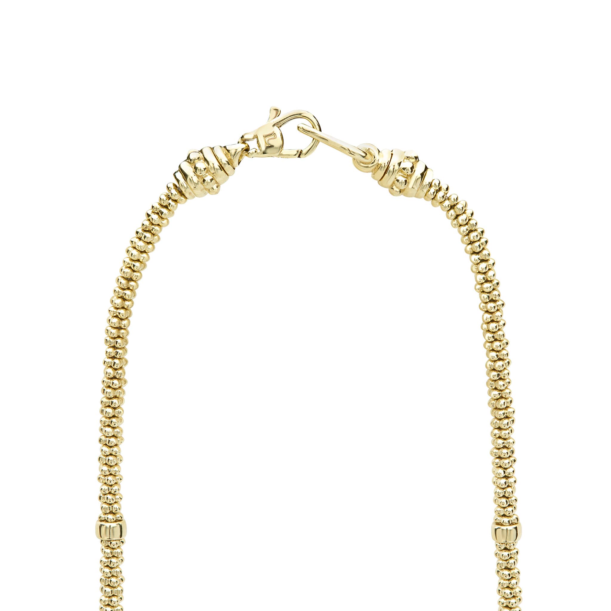 Caviar Gold Eight Gold Station Diamond Caviar Necklace | 3mm - Image 4