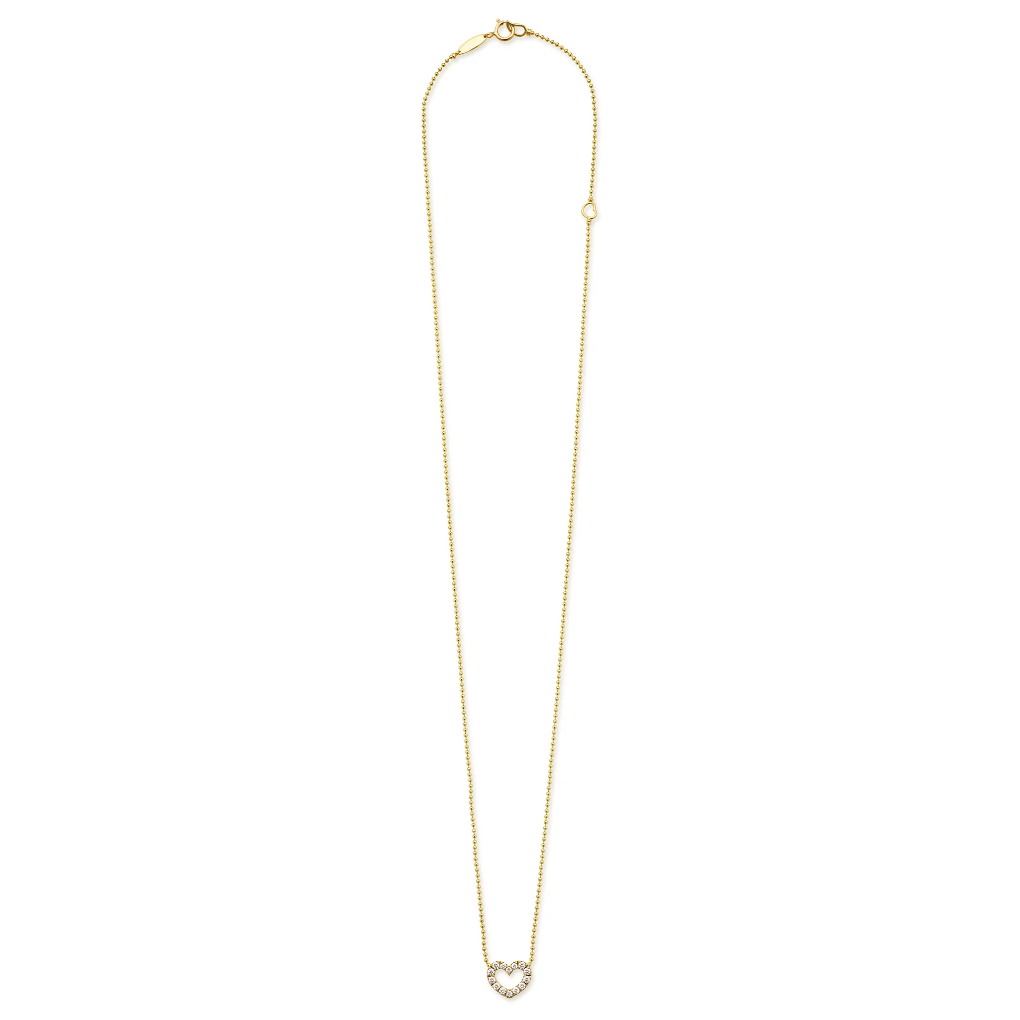 Caviar Gold 18K Gold Diamond Heart Pendant Necklace - Image 2