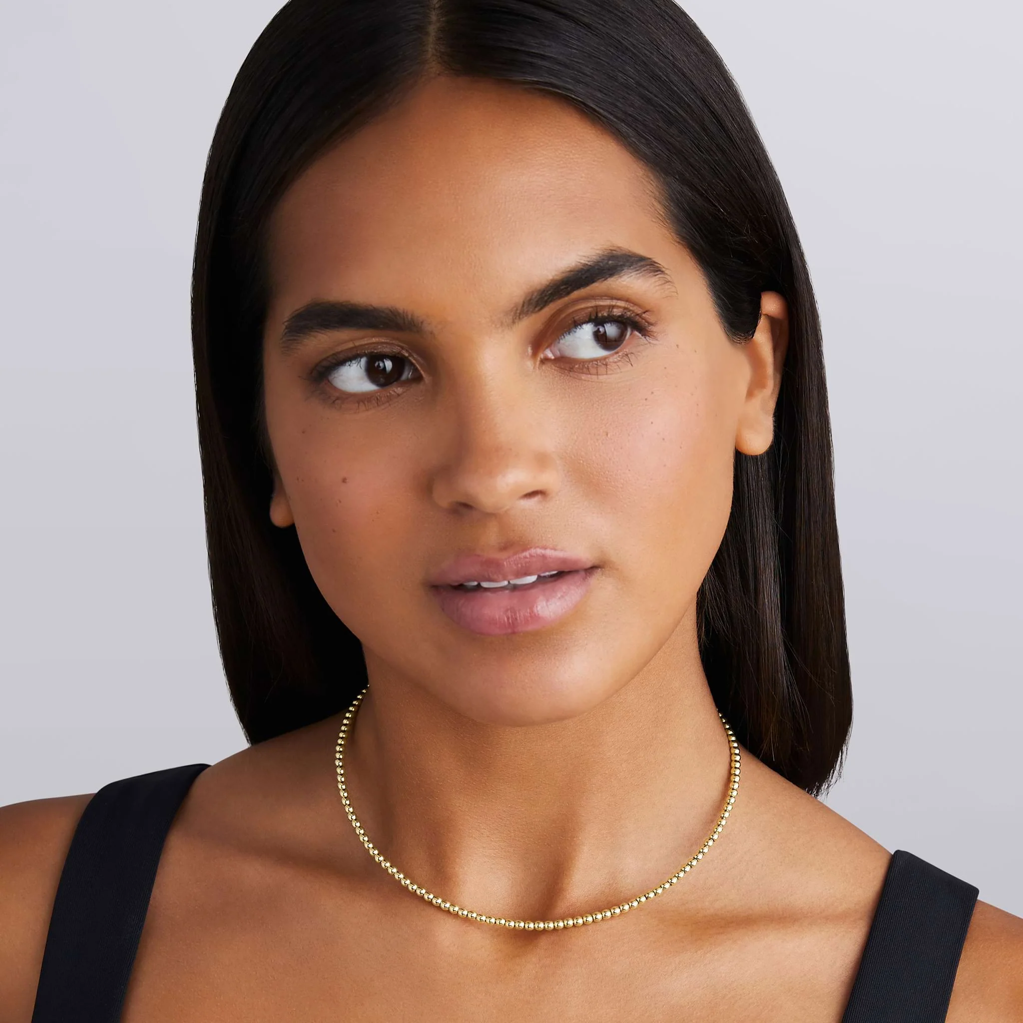 Caviar Gold 18K Gold Caviar Beaded Collar Necklace | 3mm - Image 2