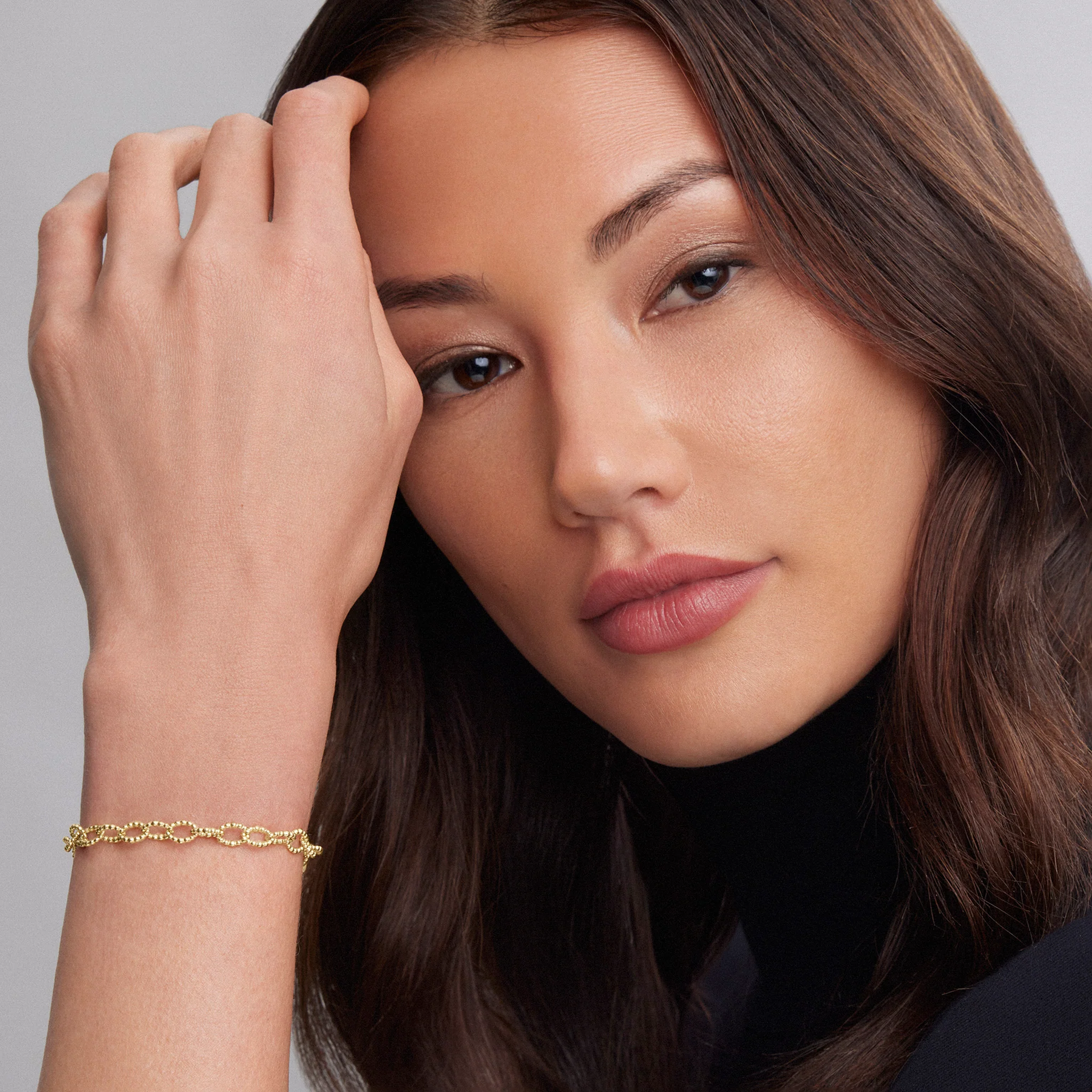 Caviar Gold 18K Gold Small Link Bracelet - Image 2