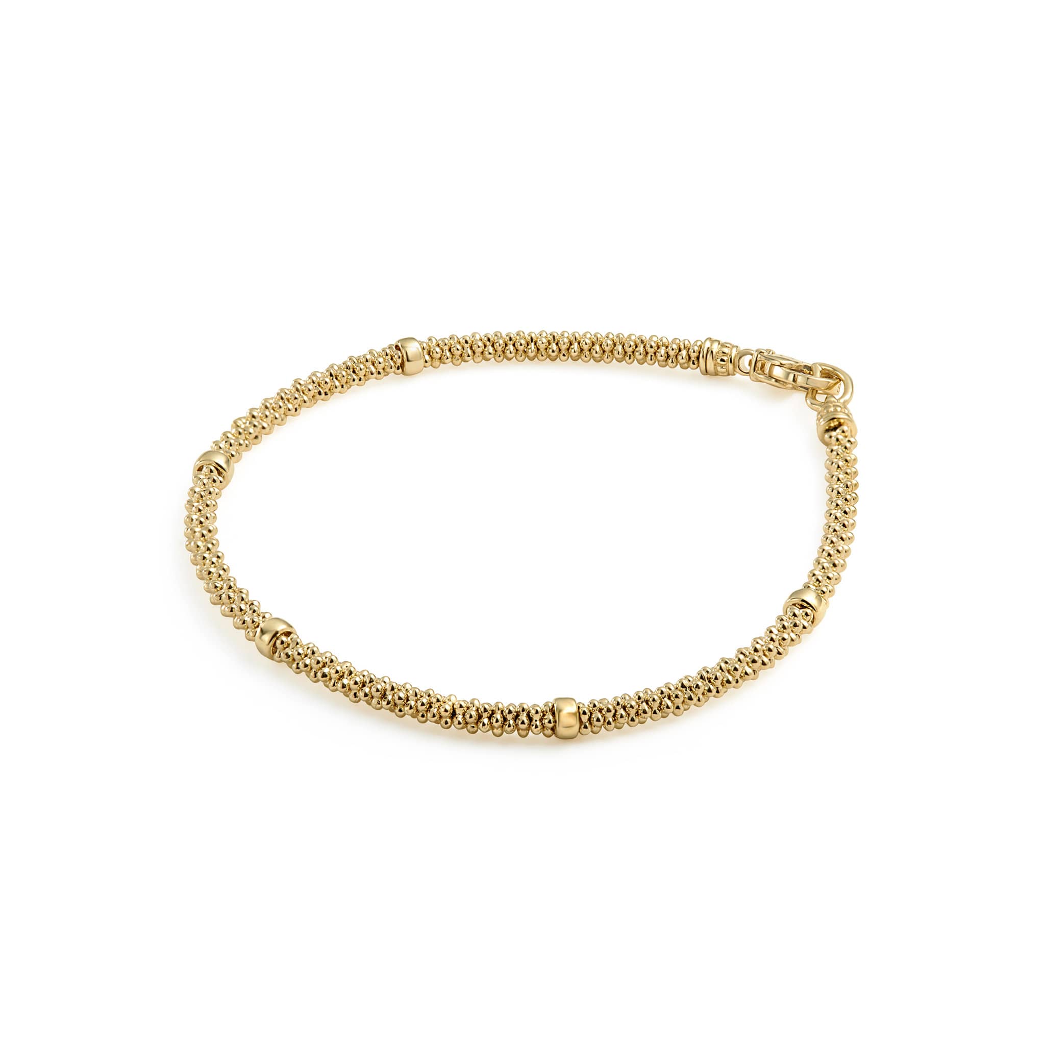 Caviar Gold Delicate 18K Gold Beaded Bracelet | 3mm - Image 4