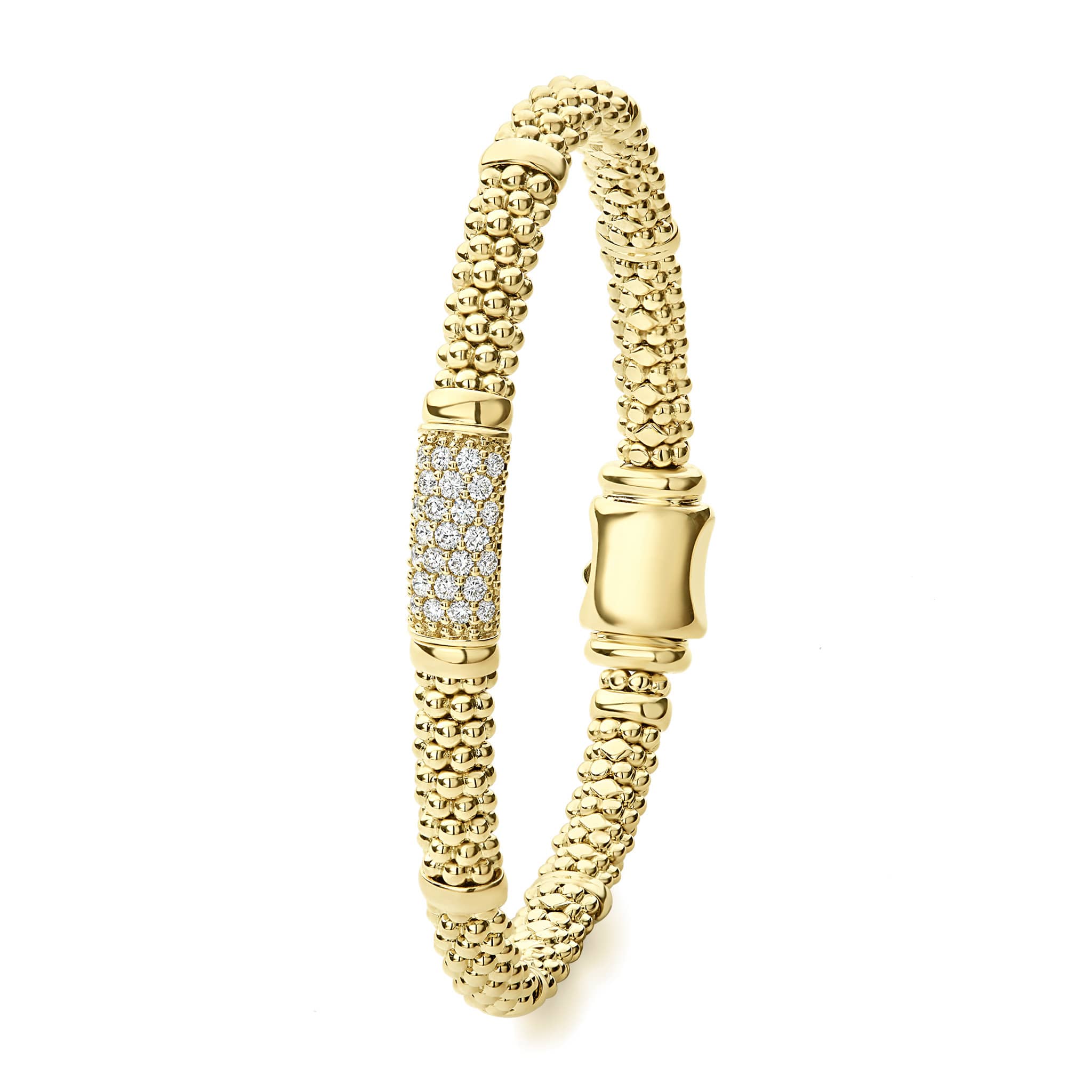 Caviar Gold 18K Gold Medium Diamond Station Bracelet | 6mm - Image 3
