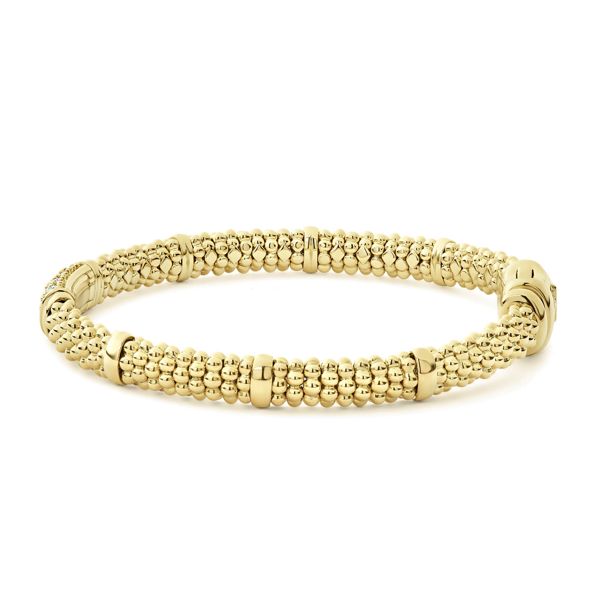 Caviar Gold 18K Gold Medium Diamond Station Bracelet | 6mm - Image 4