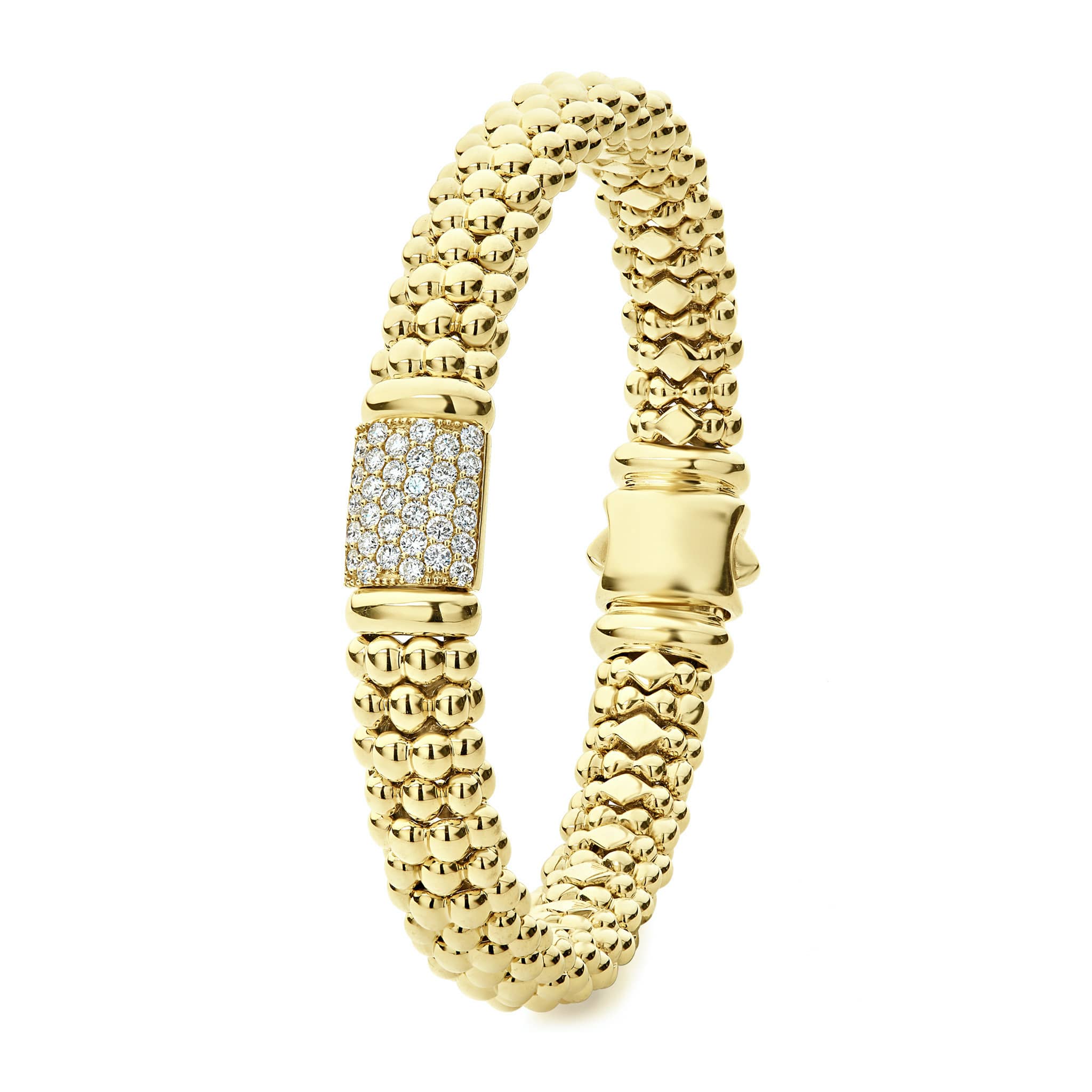 Caviar Gold Small 18K Gold Diamond Bracelet | 9mm - Image 3
