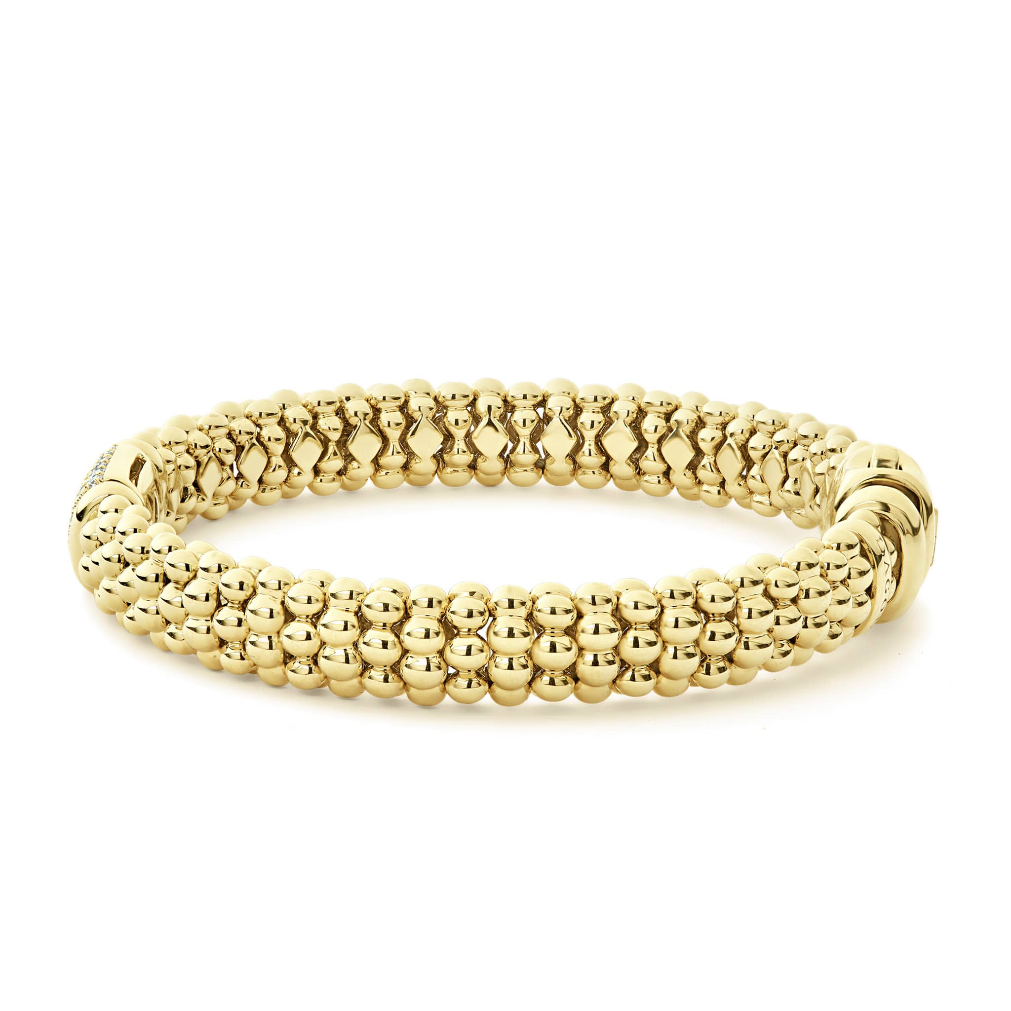 Caviar Gold Small 18K Gold Diamond Bracelet | 9mm - Image 4